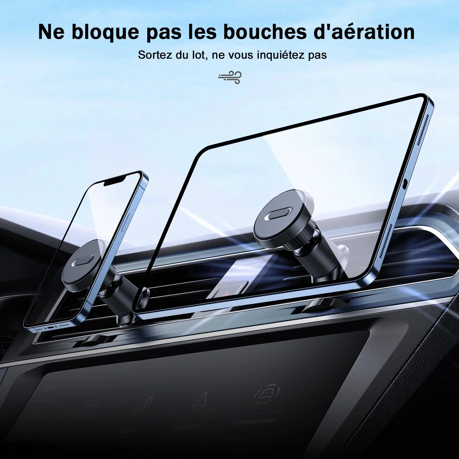 Miracase Support Téléphone Voiture Magnetique, 2025 Amélioré[Aimants Ultra Puissante] Porte Téléphone Voiture Aimanté Compatible avec Tous Les Smartphones 4.0''-7.0''