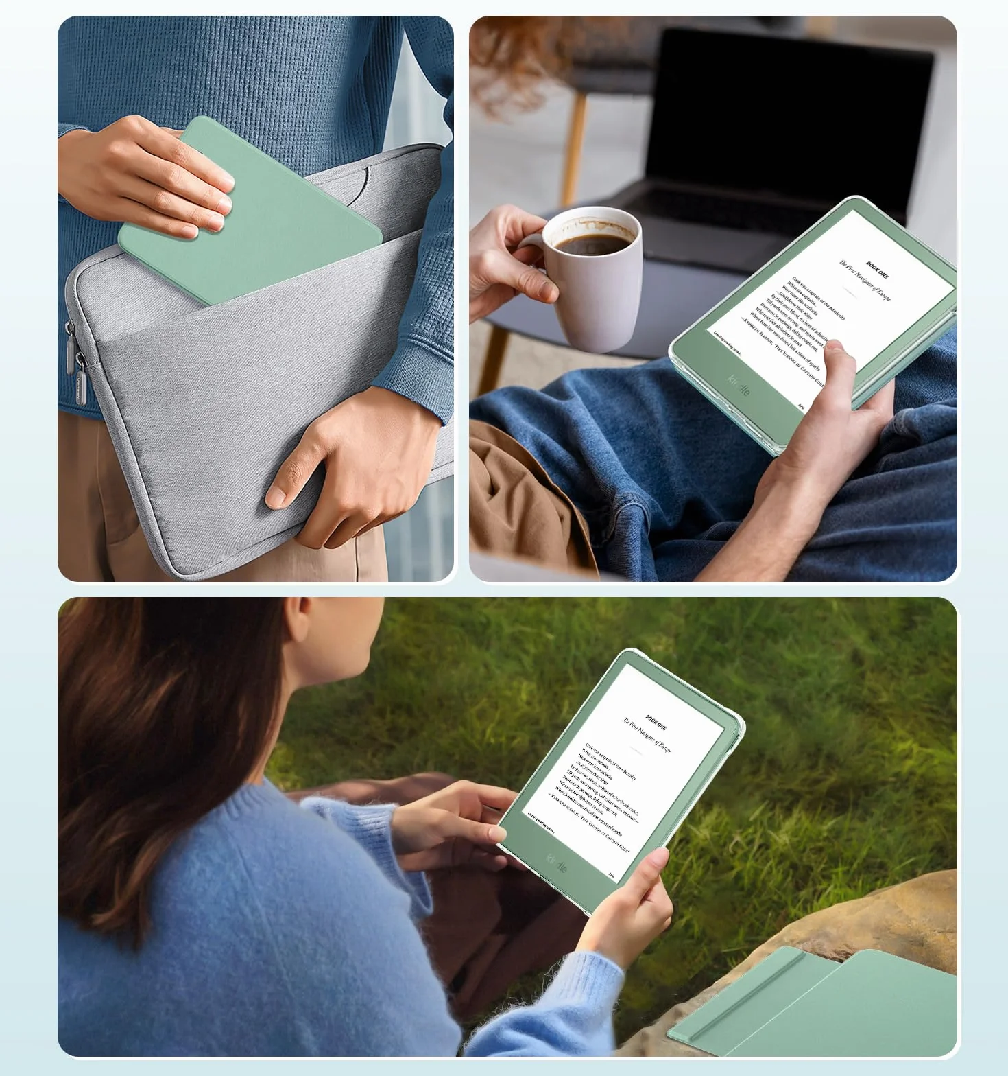 MoKo Étui Magnétique Détachable pour Le Tout Nouveau Kindle (11e Génération 2024/2022) 6 Pouces, Coque Légère et Résistante aux Rayures, à Dos Ultra-Clair avec Réveil/Sommeil Automatique, Vert Matcha