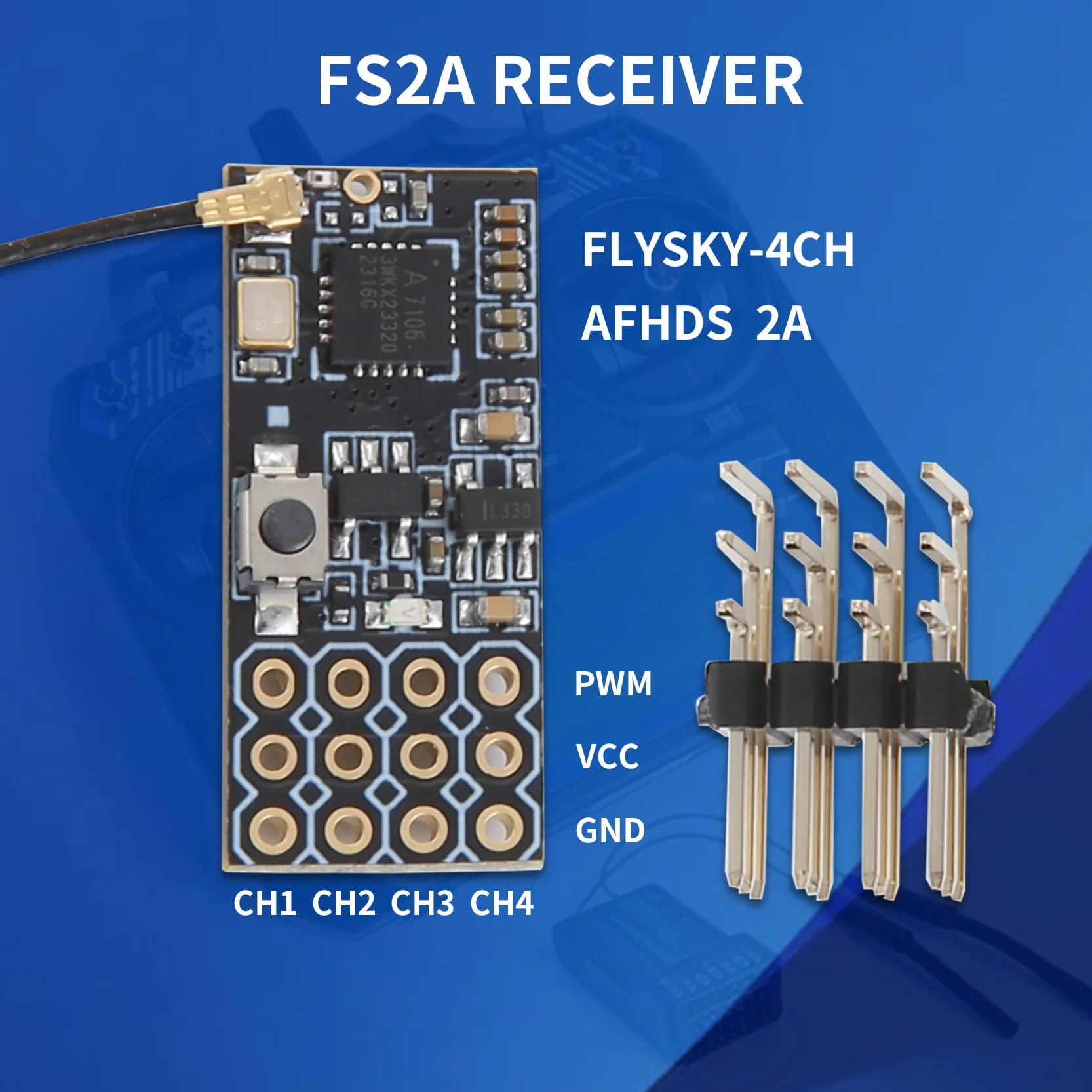 FS2A 4CH AFHDS 2A Mini RéCepteur Compatible Sortie PWM pour I6 I6X I6S ÉMetteur