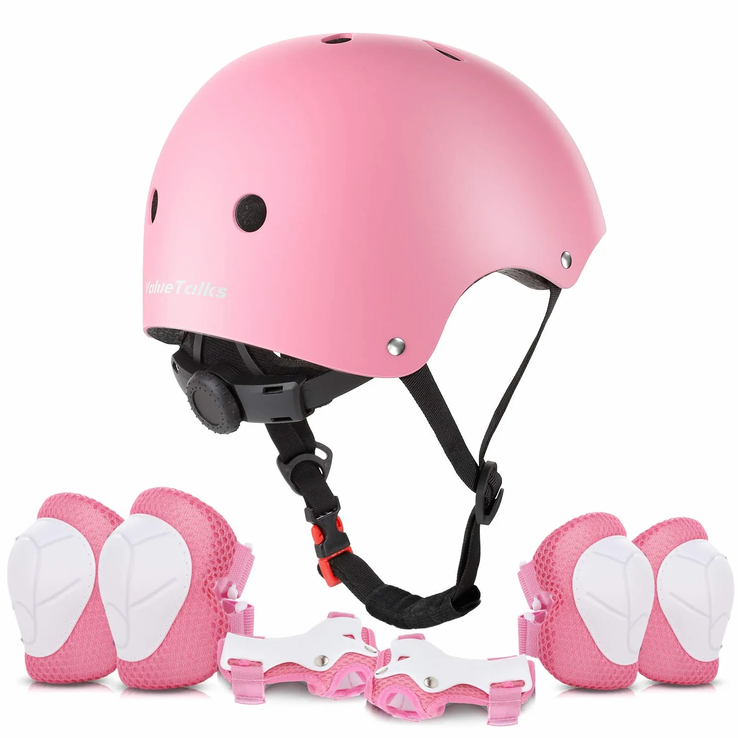 Casque Vélo Enfant Réglable Sets de Protection avec Coudières Genouillère Protège-Poignets pour Skateboard Rollers