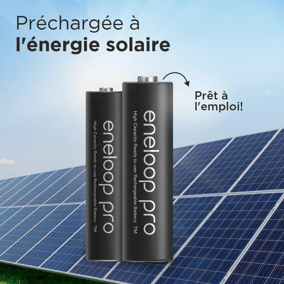 Piles eneloop Pro Ni-MH AA Mignon Rechargeables 4 pièces