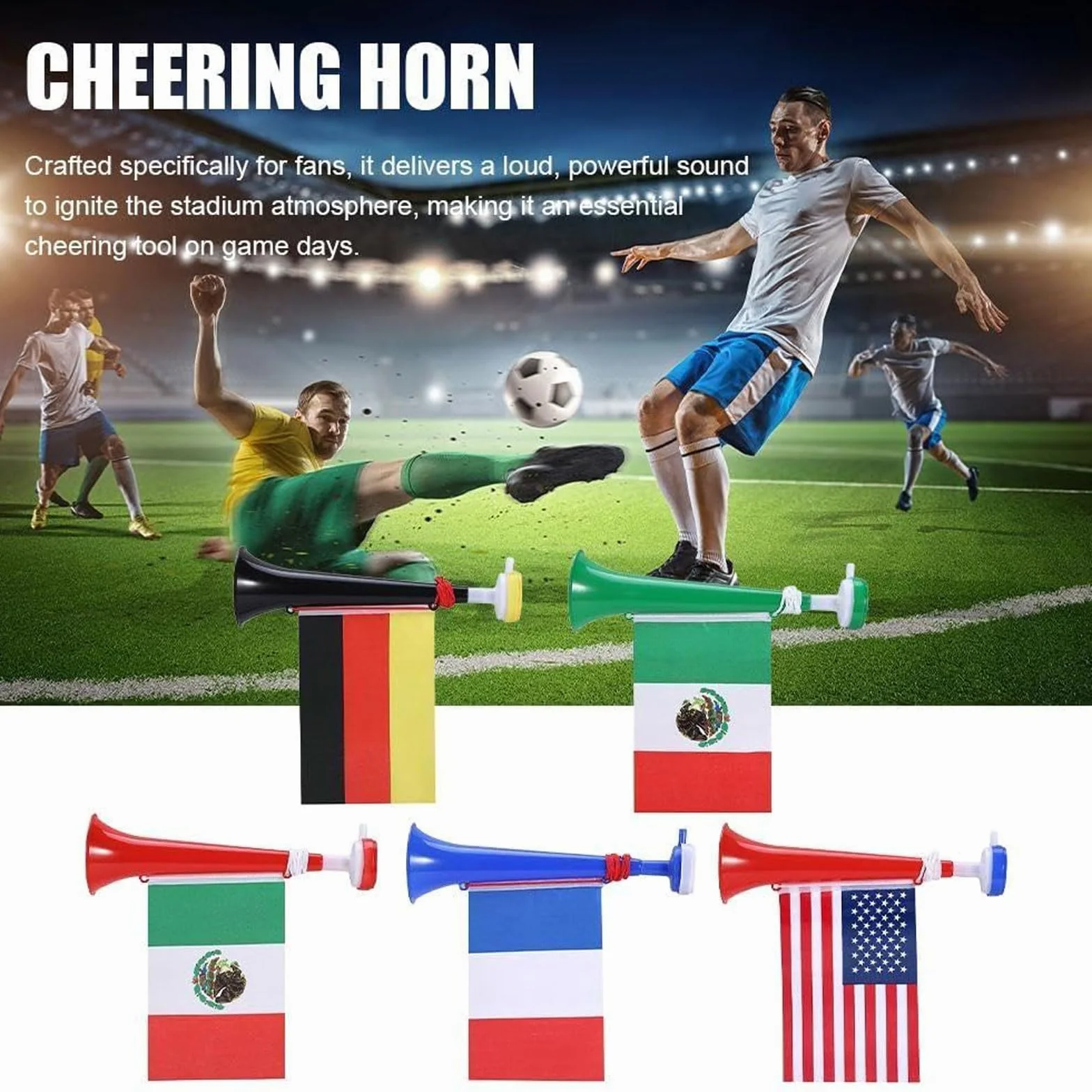 Trompettes Vuvuzela en Plastique Très Bruyant pour Football Match, Fête, Événements Sportifs