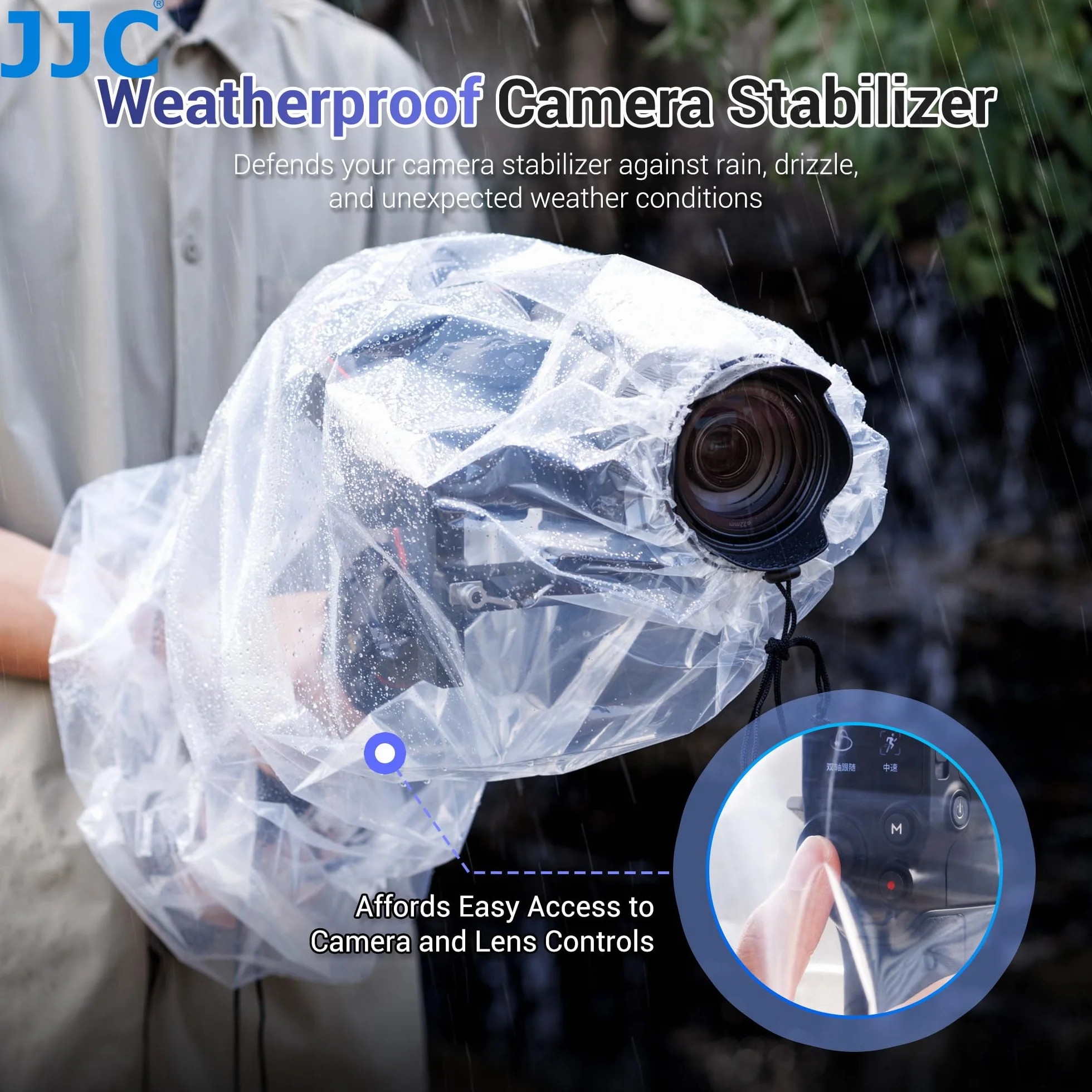 JJC 2 Pack Housse de Pluie Transparente pour Stabilisateur, Protecteur Imperméable pour DJI RS3 Pro Mini RSC 2 Ronin-SC ZHIYUN WEEBILL 3S Crane 4 et Plus Stabilisateur Inférieur à 16,3 x 8,6 x 7,7 ''