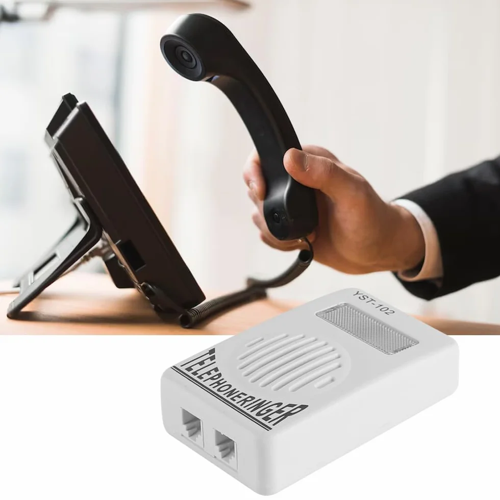 Amplificateur de Sonnerie téléphonique Extra Fort avec lumière stroboscopique, Volume réglable de 60 à 110 DB pour téléphones Fixes/filaires, adapté aux malentendants