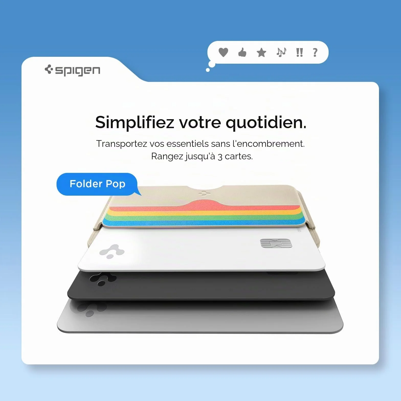 Caseology by Spigen Folder Pop Magsafe Porte-Cartes magnétique Silicone antidérapant Compatible iPhone 17/16/15/14/13/12 Series Arc-en-Ciel