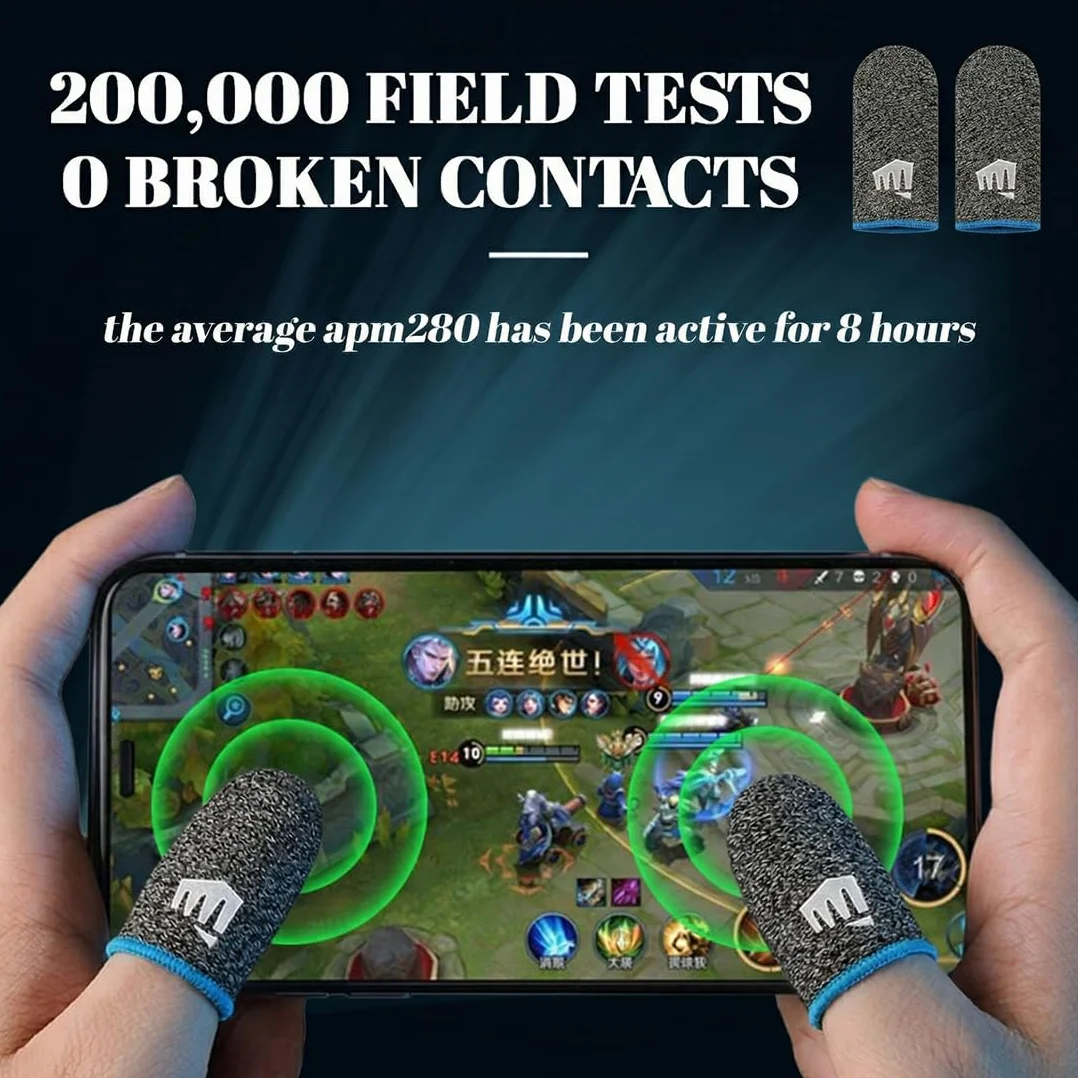 3 paire doigtiers de jeu et 1 boîte, étui de jeu mobile, gants pour écran tactile résistants à la transpiration, adaptés aux doigts pour les jeux sur écran tactile, doigtiers de jeu, jeux sur