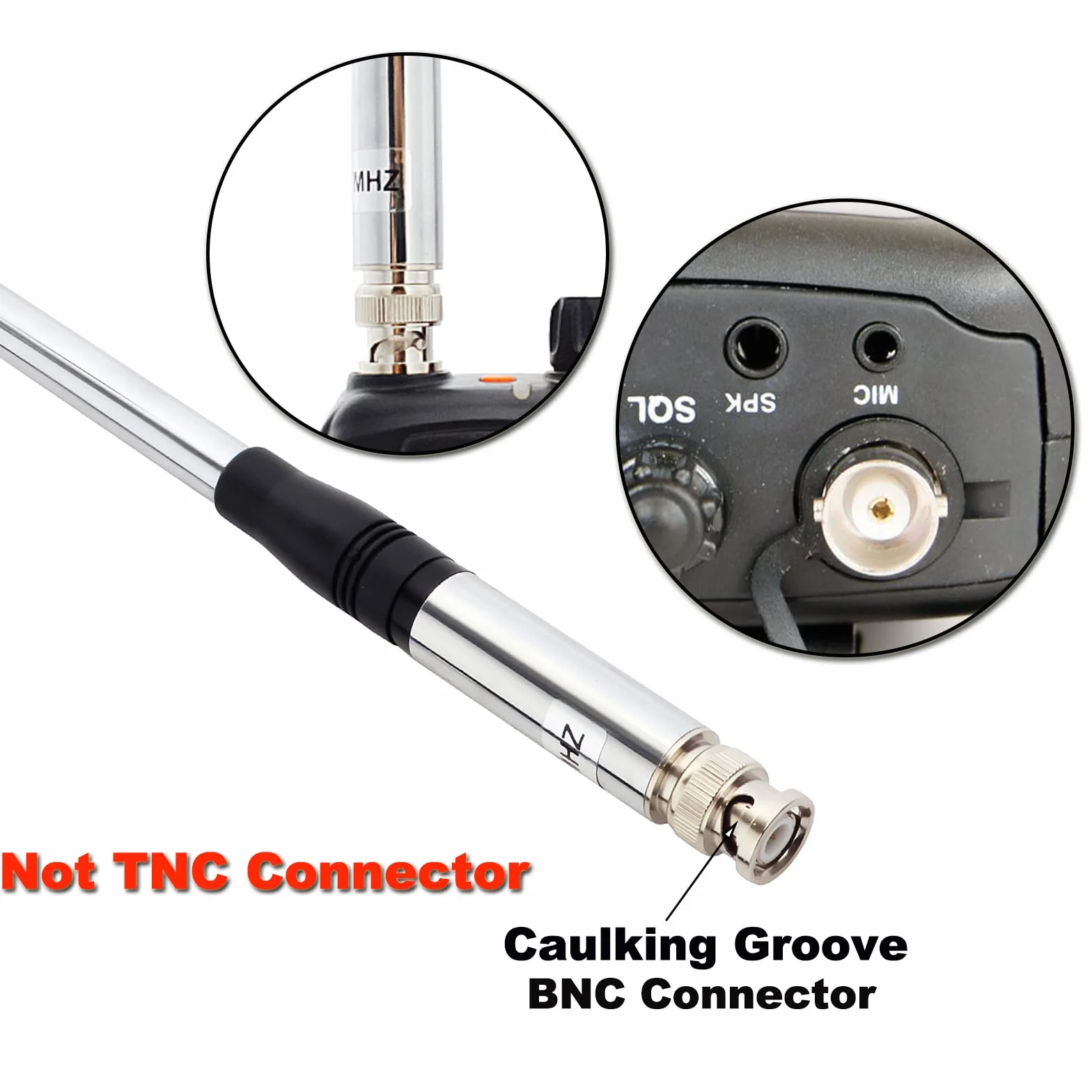 TWAYRDIO Antenne Radio CB Portable télescopique BNC 27Mhz antennes Extensibles de 23,3 cm à 1,3 m pour Radio Jambon CB Portable/Portable Midland Cobra Uniden