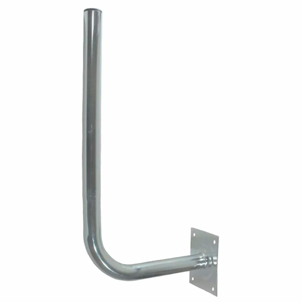 Wessper Support de Balcon 30/75 cm – Support Mural pour Parabole/Antenne – Acier Galvanisé Résistant à la Corrosion – avec Plaque de Fixation et Embout de Protection