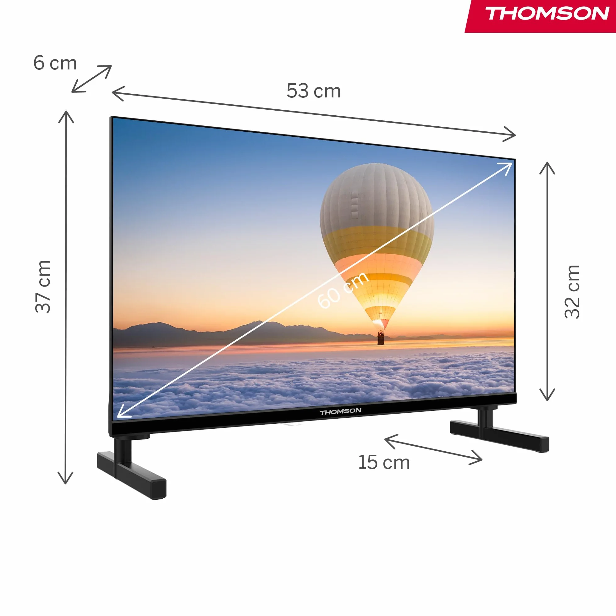 THOMSON 24 Pouces (60 cm) HD LED Smart TV, Wi-FI, Commande vocale, HDR10, Dolby Audio, Triple Tuner (Câble-Satellite-TNT), HDMI, USB, 1.5GB RAM, 8GB Flash – 24HT2S15
