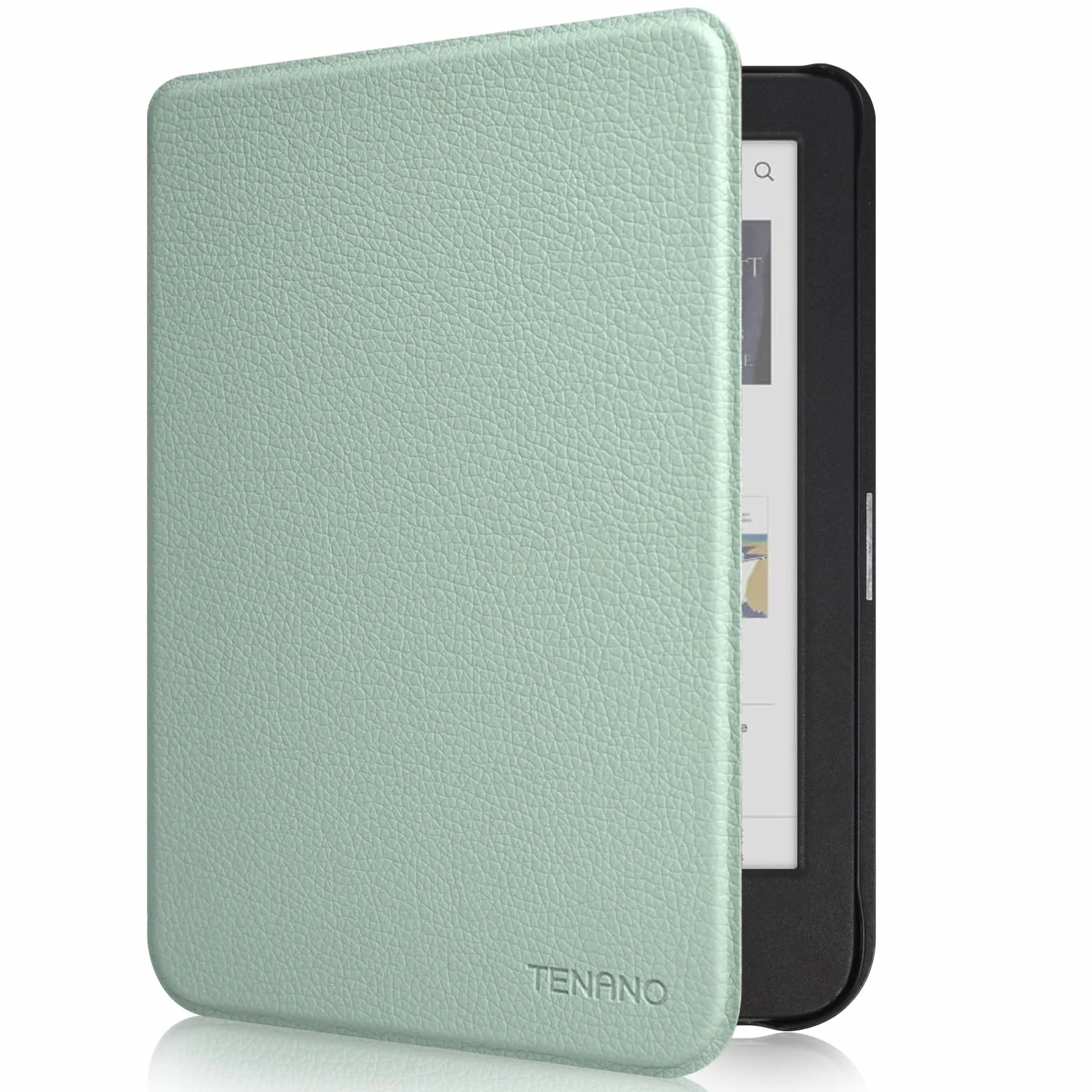 Tenano Étui en Tissu pour Kobo Clara Colour/BW/2E, Tolino Shine Colour/Shine 5/4, Housse de Protection avec Fonction Veille/Réveil Automatique, Agave Noir