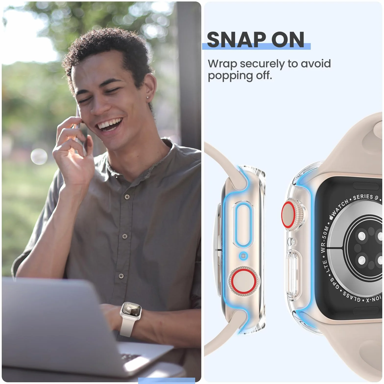 Kamita [3Pièces] Coque pour Apple Watch Série SE 3/SE 2/6/5/4 40mm, Étui de Protection avec Protecteur d'écran en Verre Trempé, PC Bumper Case Antichoc Housse pour iWatch 6/iWatch 5/iWatch4 (Clair*3)