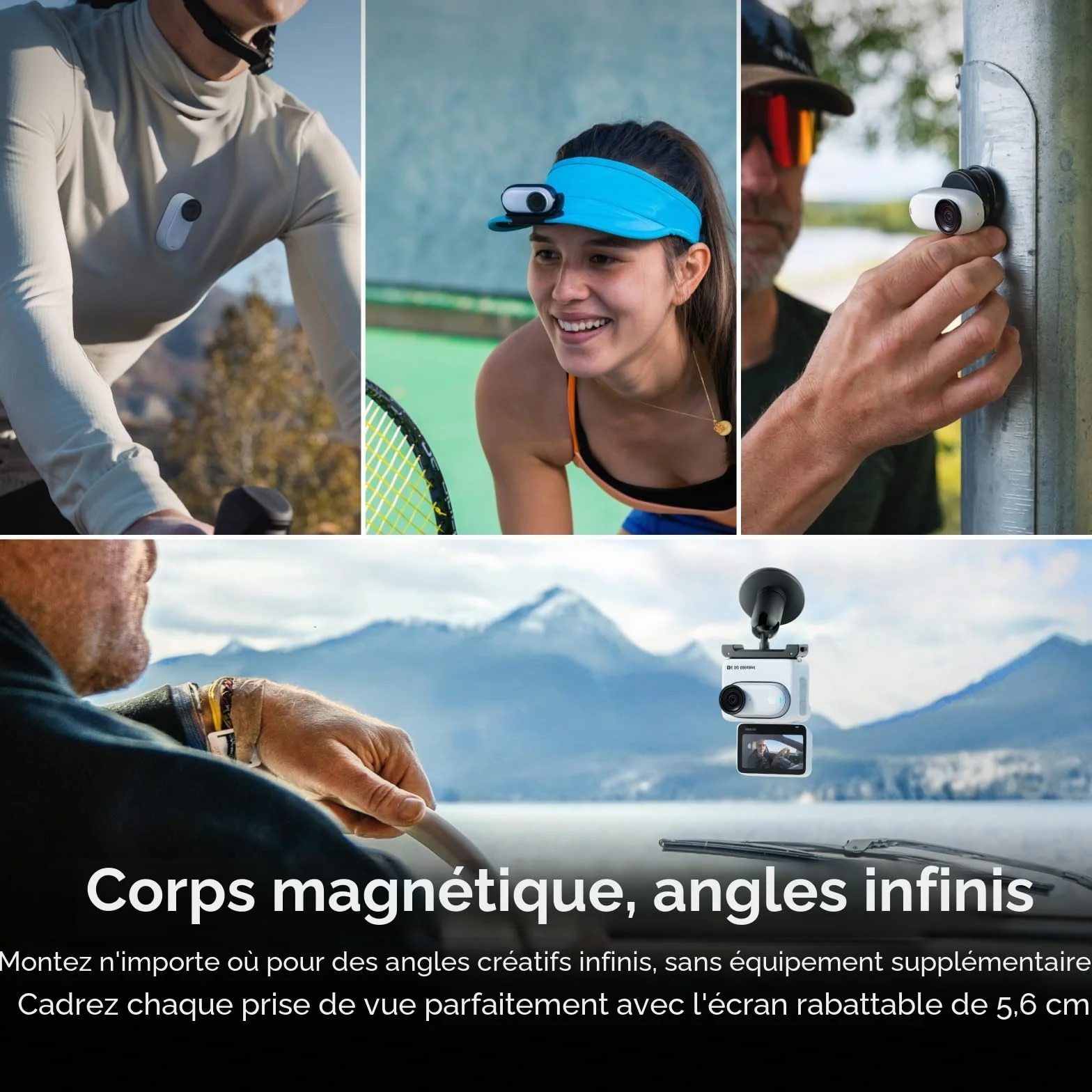 Insta360 GO 3S Blanc Arctique (64GB) - Petite caméra de vlog 4K, POV Mains Libres, Montage Partout, stabilisation, 140 Min d'autonomie, étanche à 10 m, édition IA, pour Voyage, vlog