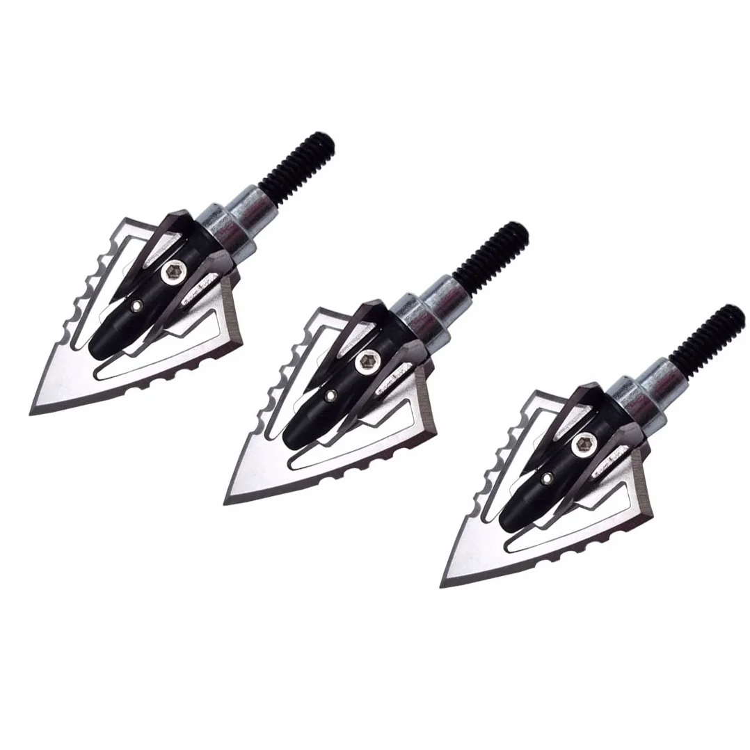 Flèches Tir à l'Arc 100 Grain Broadheads Pointes de Chasse pour Arc