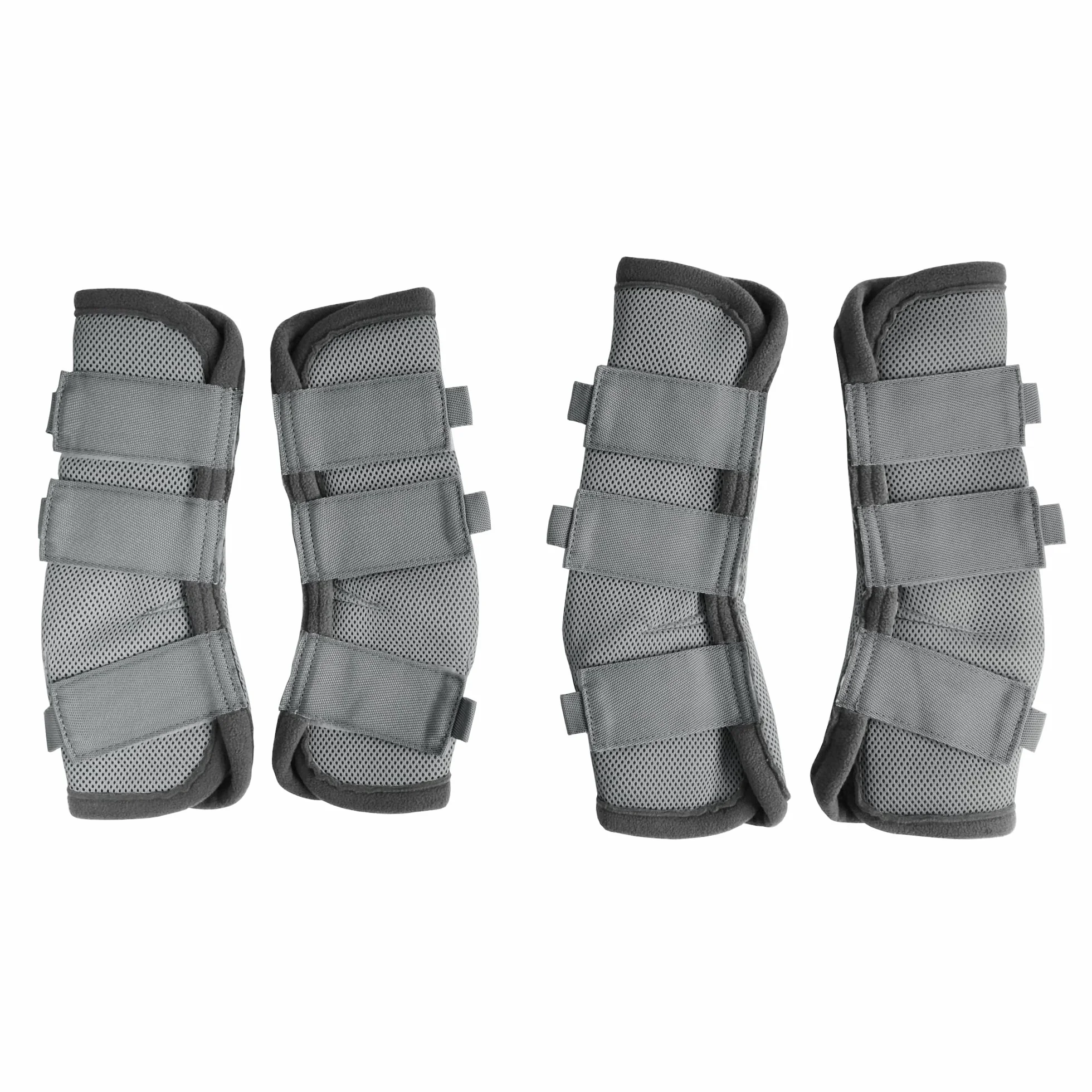 LEAFOREST Lot de 4 bottes de protection antidérapantes pour poneys - Maille respirante - Gris