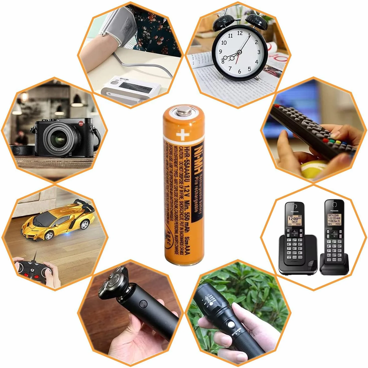 Pile Rechargeables AAA 550 mAh 1,2v NiMH pré-chargées pour téléphone sans Fil Gigaset- Piles téléphone Lot de 4