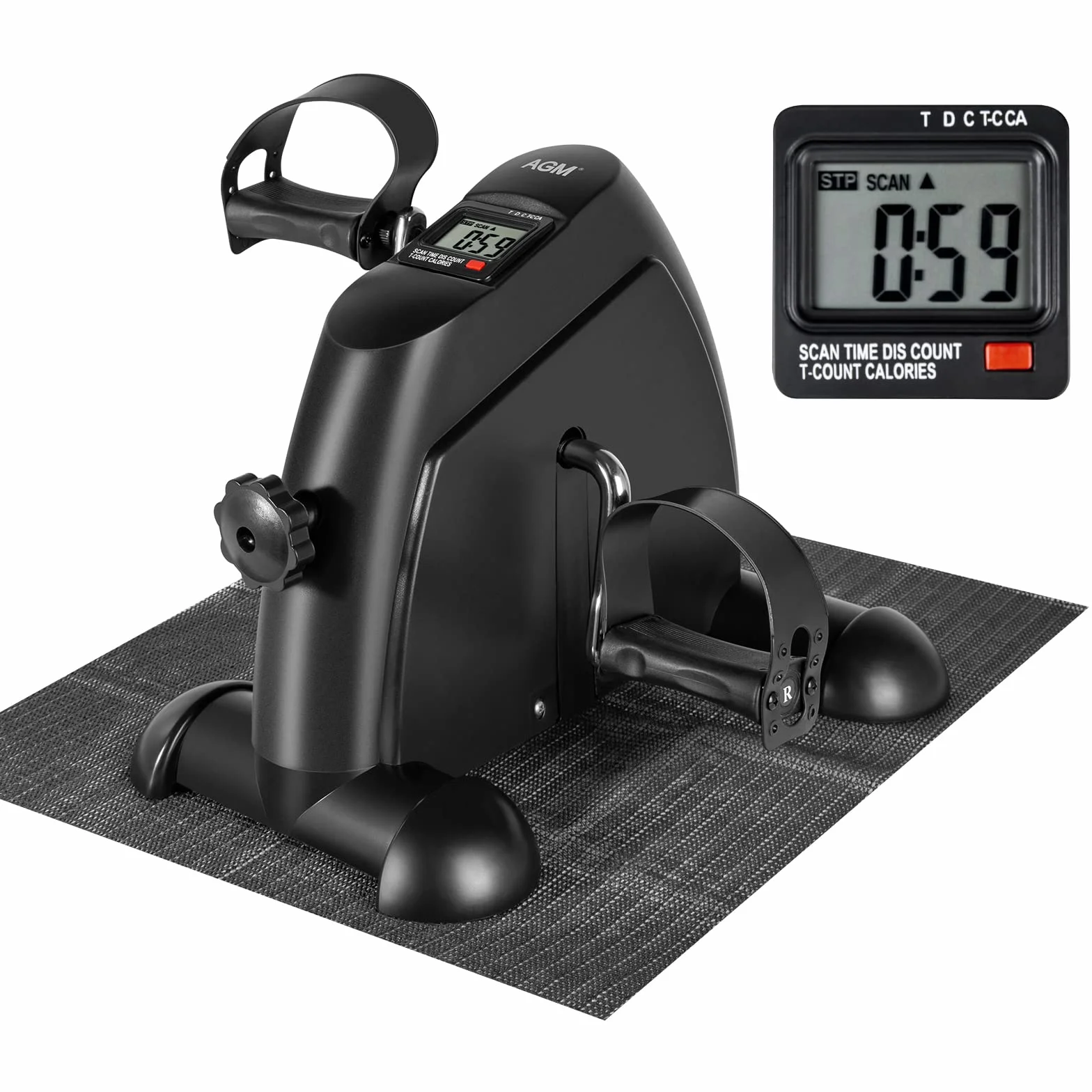 AGM Vélo d'Appartement Pliable Pédalier Résistance Réglable Ecran LCD pour Jambes et Bras