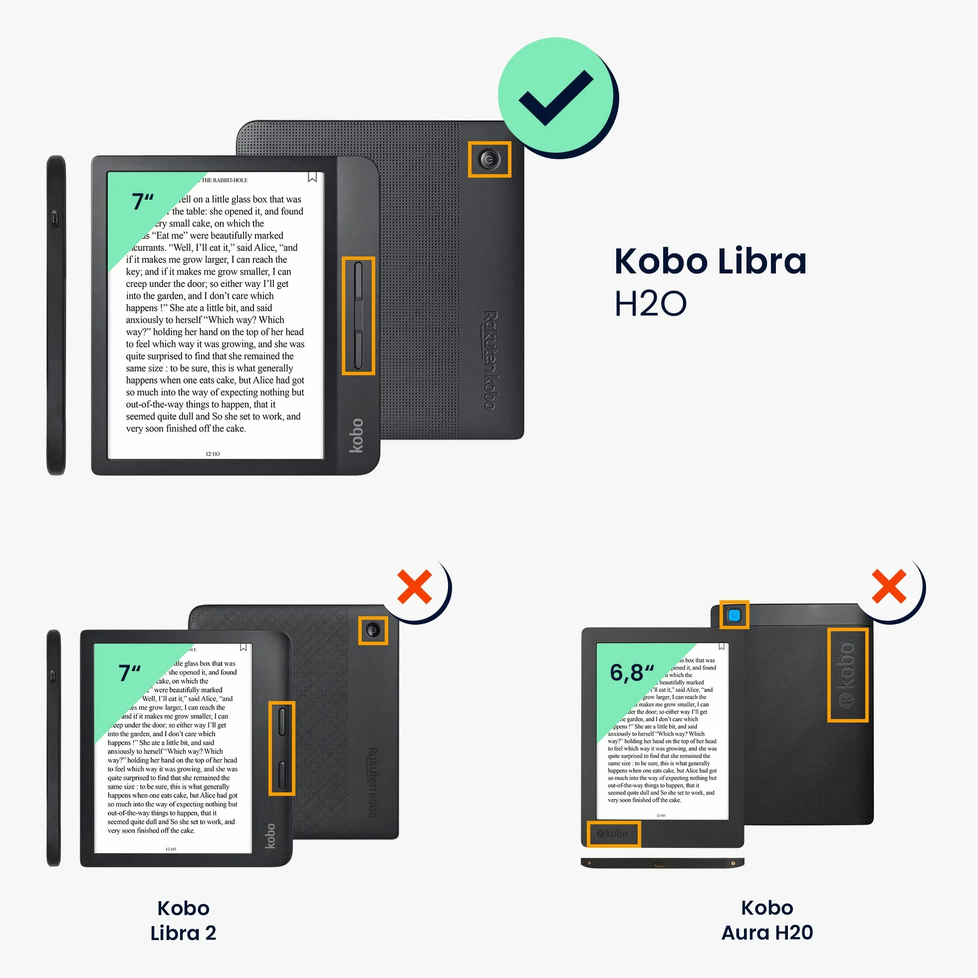 kwmobile Étui Compatible avec Kobo Libra H2O Coque - Étui à Rabat magnétique Tablette eReader Similicuir - Bleu foncé