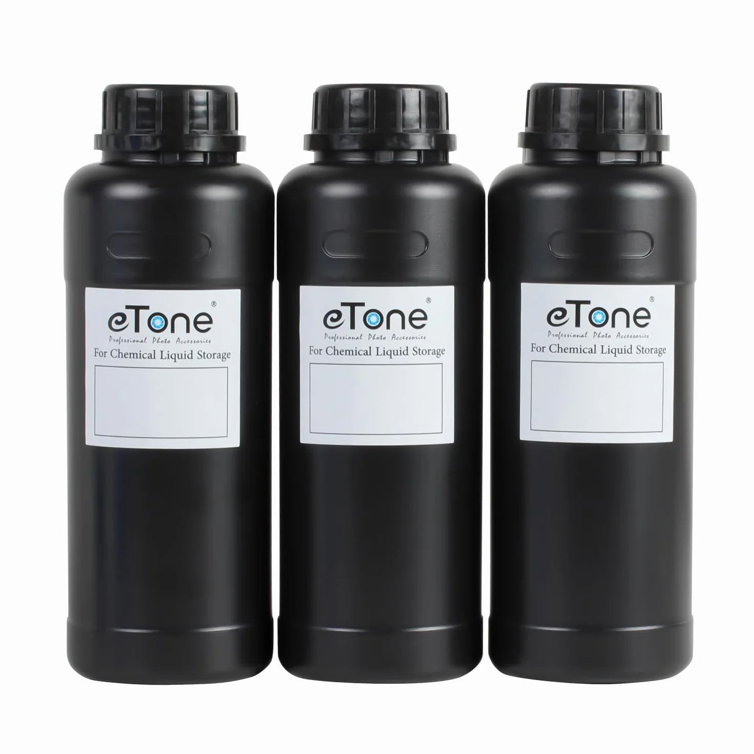 3X 500ml Bouteille en Plastique de Stockage de Produits Chimique de Laboratoire Chambre Noire pour développement de Films. (3X Noir)