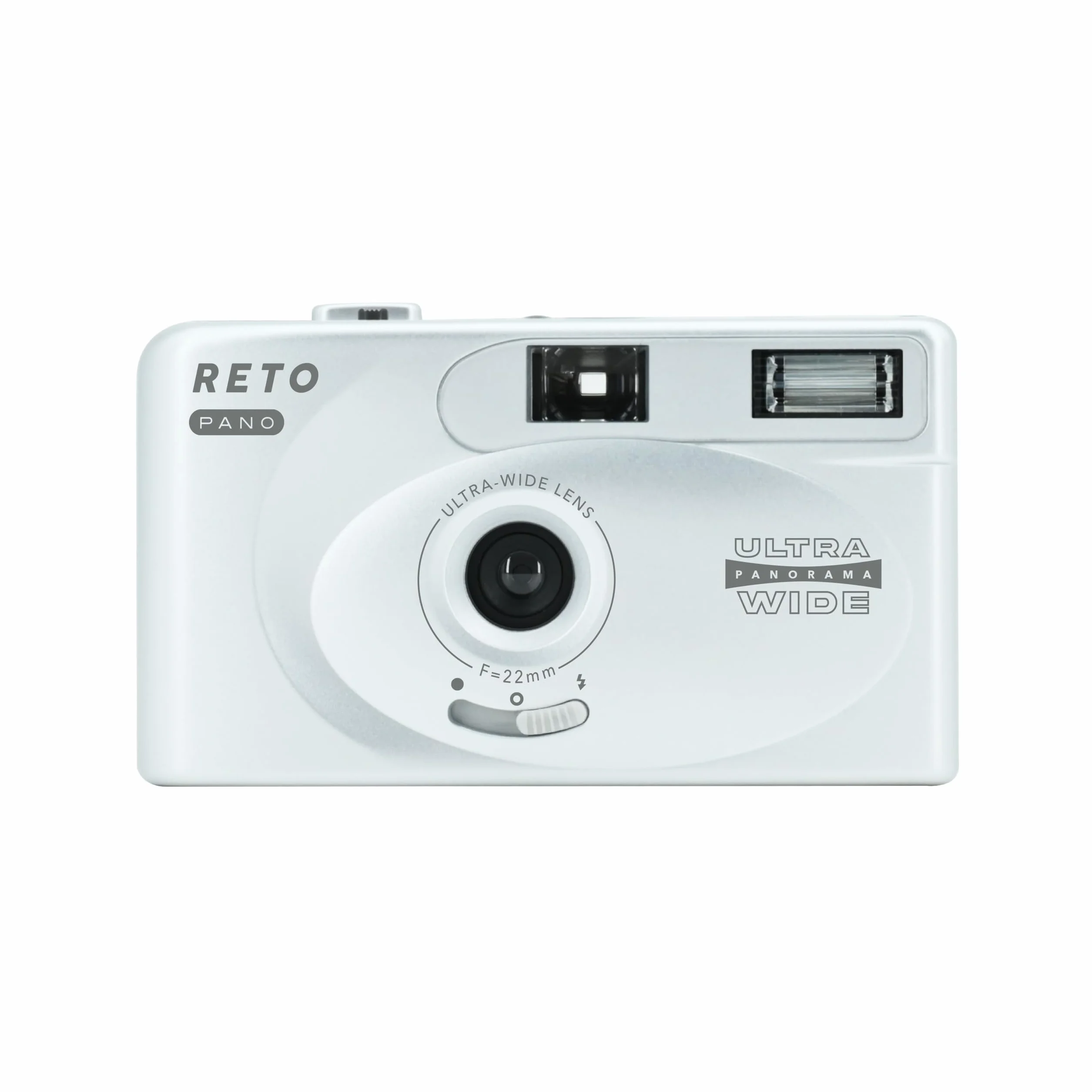 RETO PANO Appareil photo 35 mm – Objectif large 22 mm, panorama, commutation facile, modes cinématographiques, cache d'objectif, flash intégré, réutilisable (le film et la pile AAA ne sont pas inclus