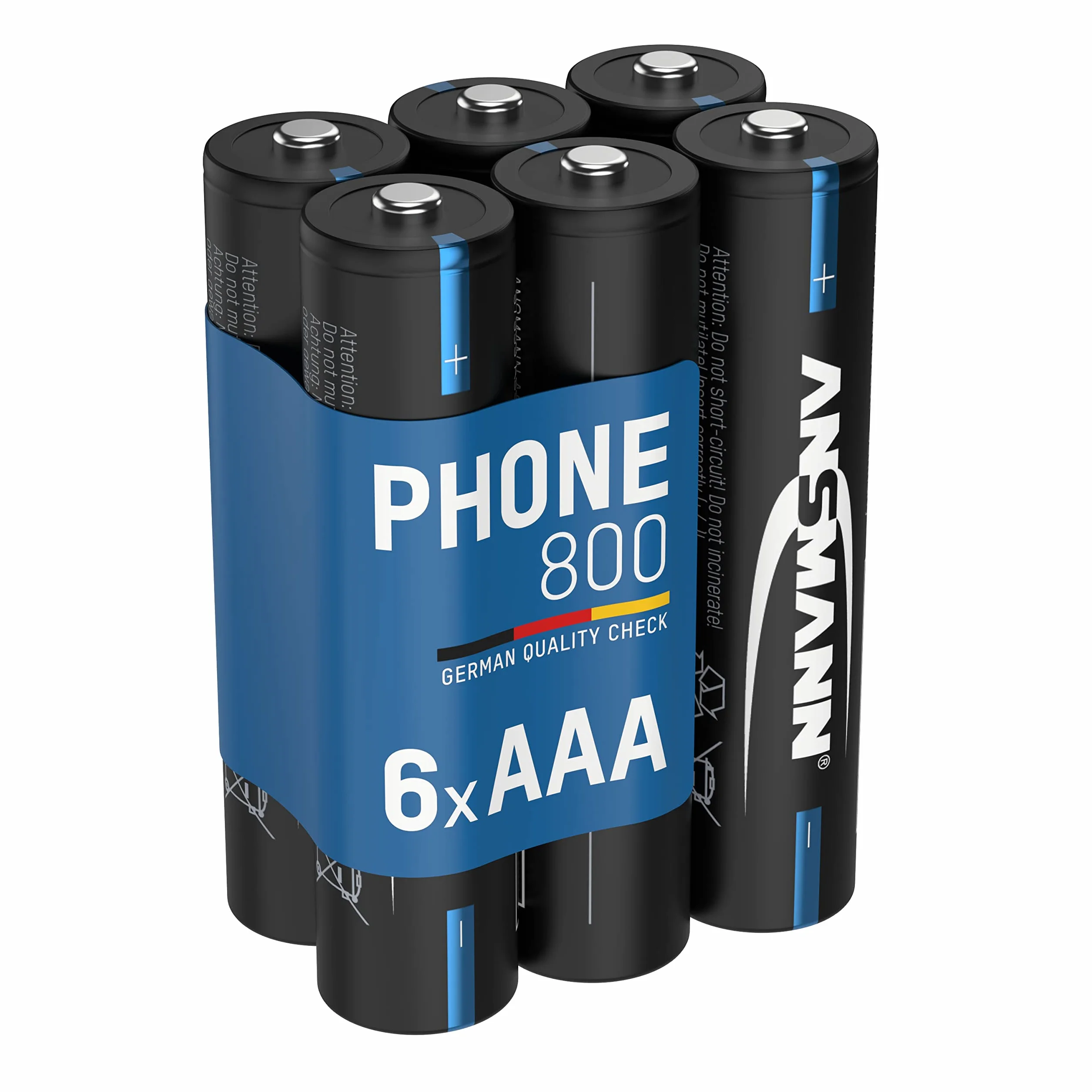 ANSMANN Piles Rechargeables HR03 Phone 800 mAh (Lot de 6) – Piles DECT pour téléphone sans Fil ou babyphone – Accumulateurs à Recharge Rapide et à Faible autodécharge