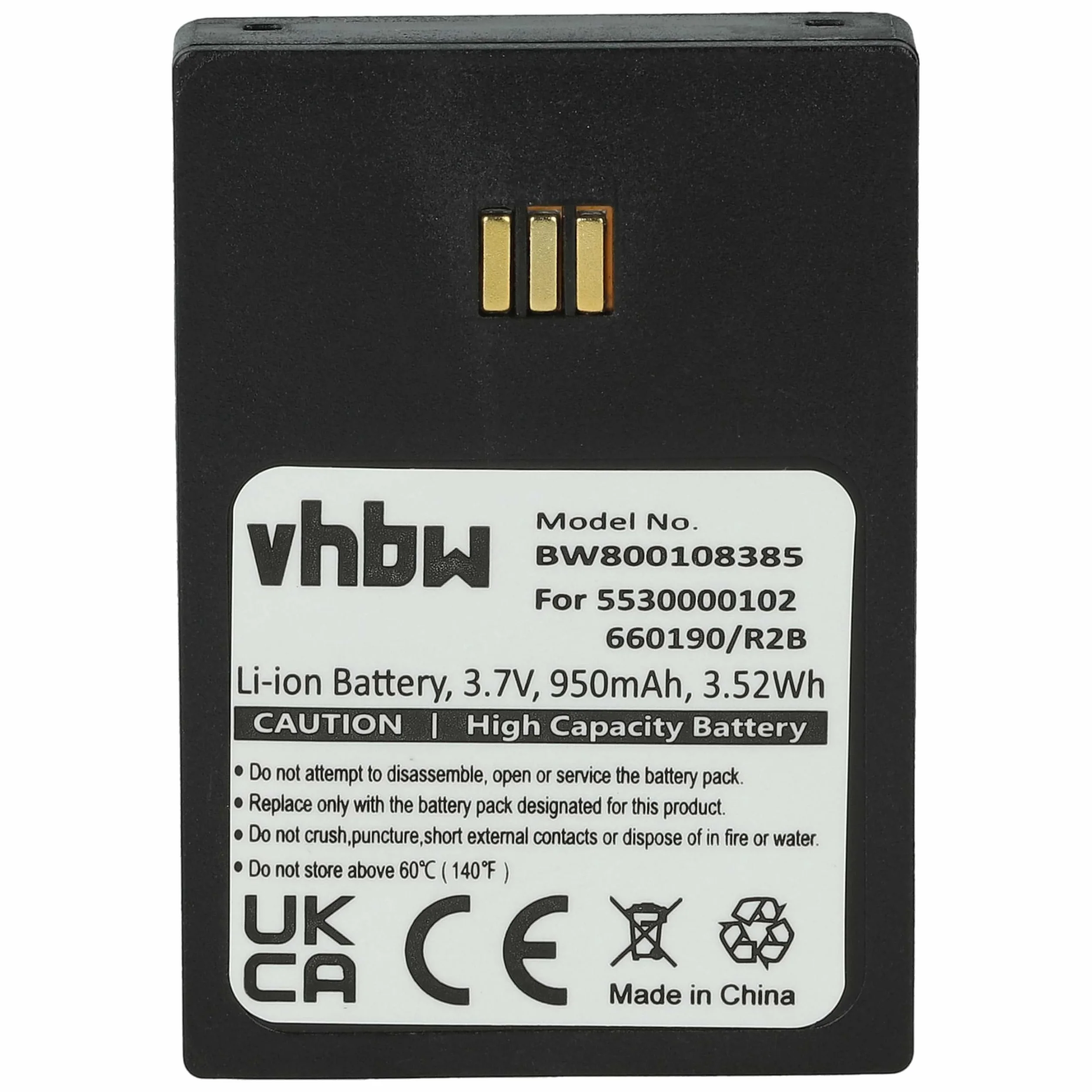 vhbw 1x Batterie Compatible avec Ascom 9D62, i62 Messenger, i62 Protector, D62, i62, i62 Talker téléphone Fixe sans Fil (950mAh, 3,7V, Li-ION)