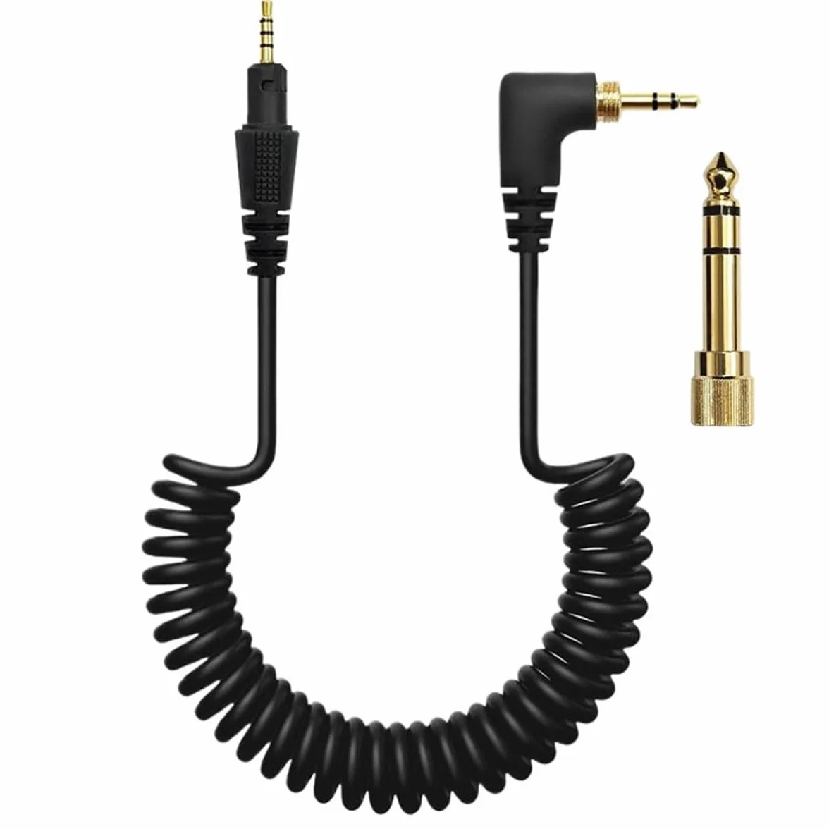 Câble audio pour Pioneer DJ HDJ-CUE1 HDJ-X5 HDJ-X7 HDJ-S7 HDJ-CX Casque, 3,5 mm à 2,5 mm Câble rétractable à ressort, avec 6,35 mm Adaptateur (1,2~2m)