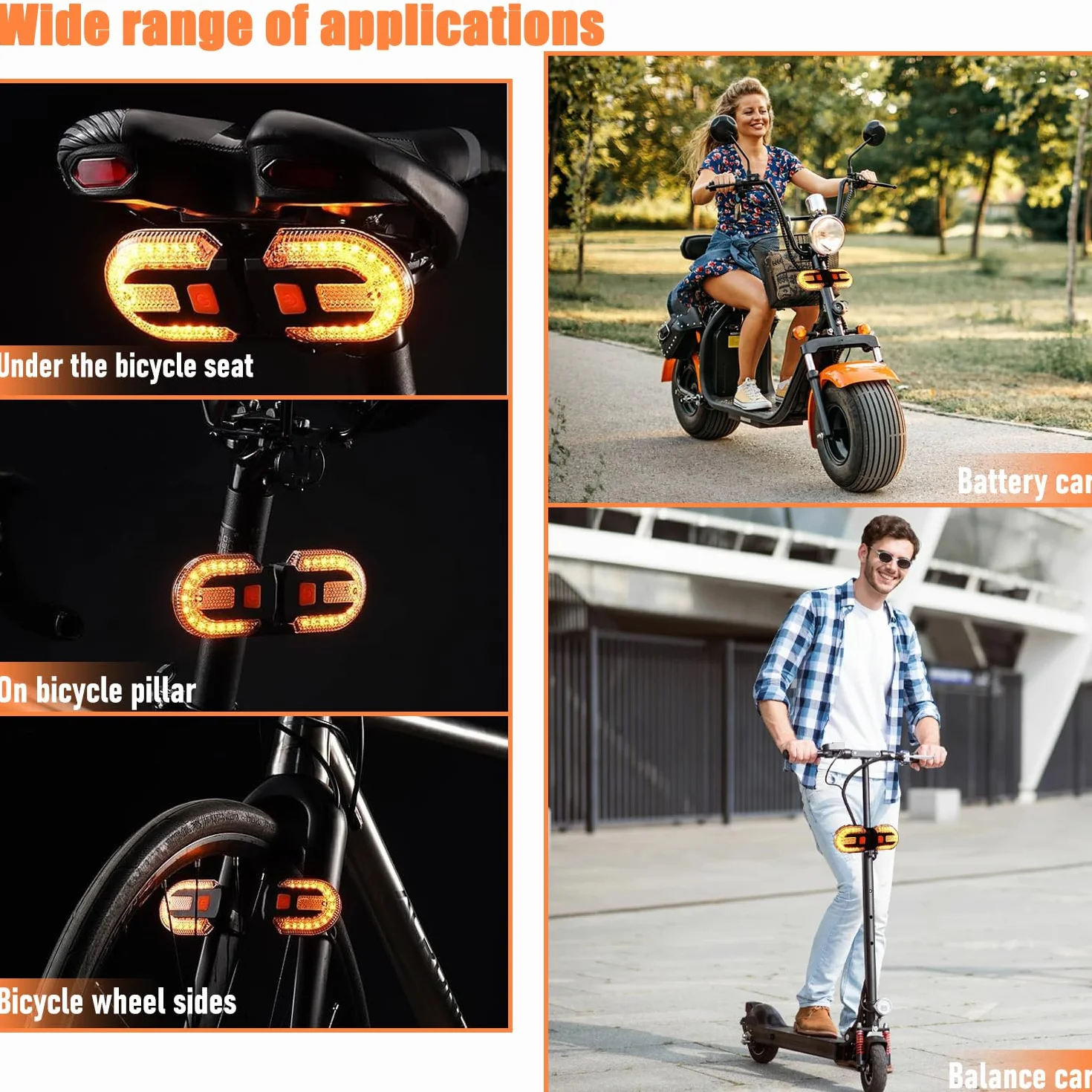 Feu Arrière de Vélo USB Rechargeable avec Clignotant, Éclairage Arrière pour Vélo, Trotinette Électrique