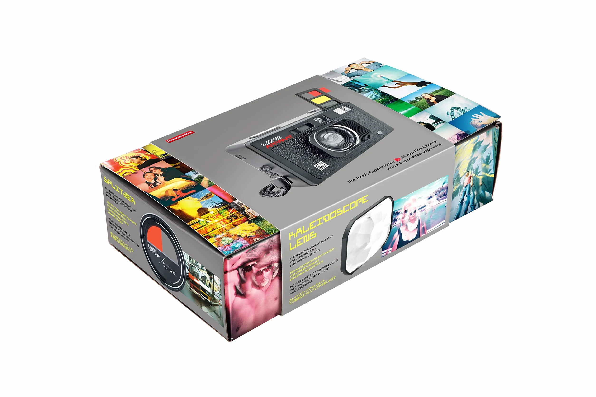Lomography LomoApparat Appareil photo grand angle 35 mm, flash et filtres couleur intégrés, objectif kaléidoscope, objectif gros plan, splitzer, exposition multiple, longue exposition