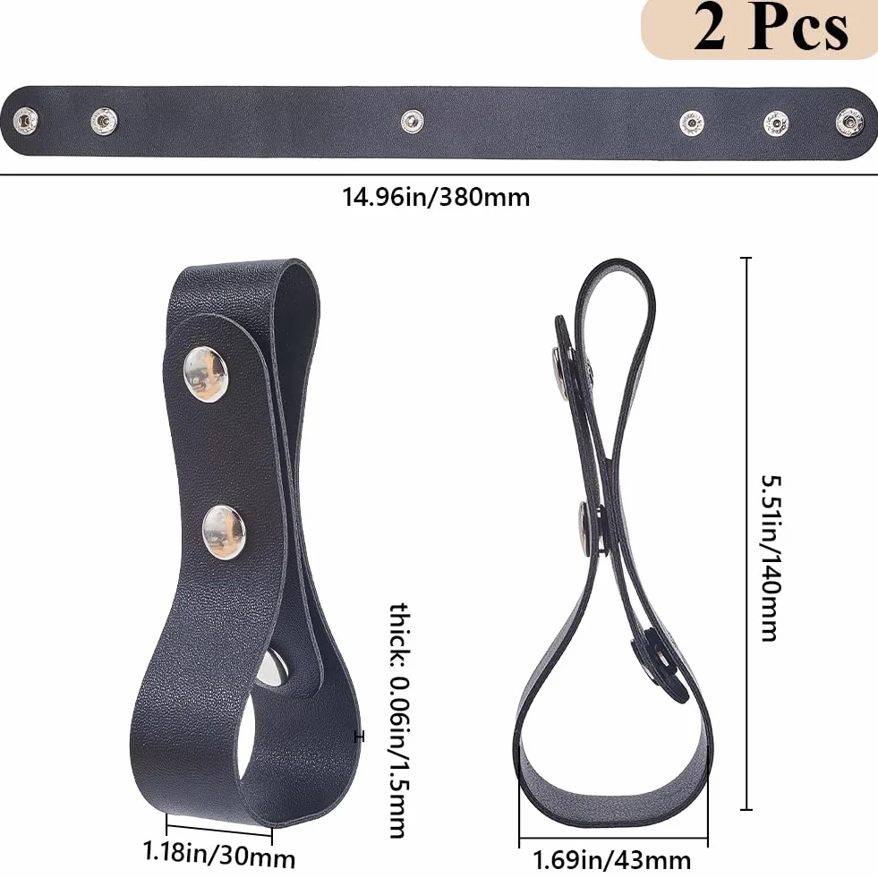 GORGECRAFT Étui à Fouet en Cuir PU 380 × 30mm Noir Porte Fouet Ceinture Bullwhip
