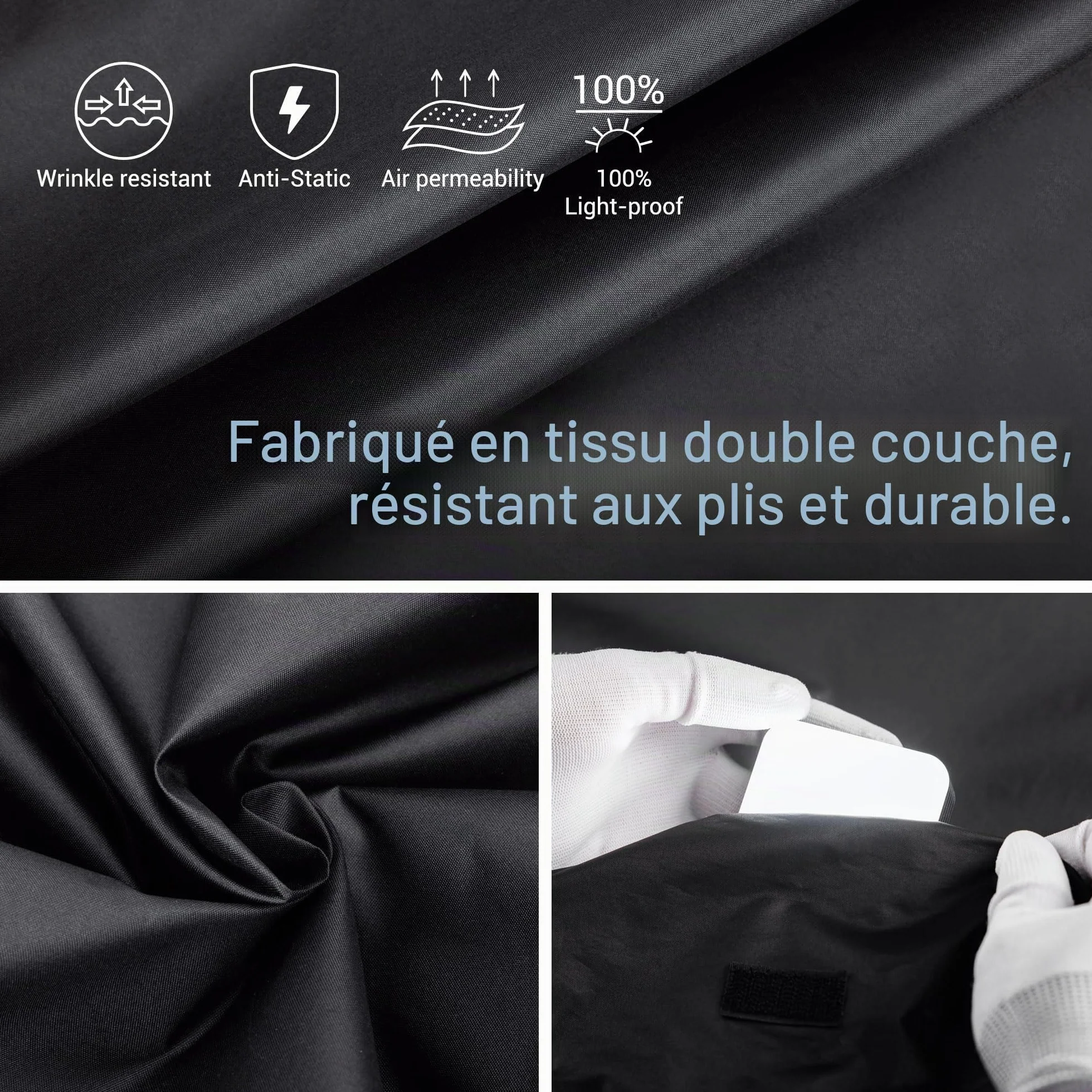 JJC Tente de Changement de Film pour Chambre Noire, Portable Film Développement Sac avec Double Couche Anti-Lumière Anti-Statique Tissu et Gants, Noir Blanc 35mm 120 Format Film Photographie Chambre