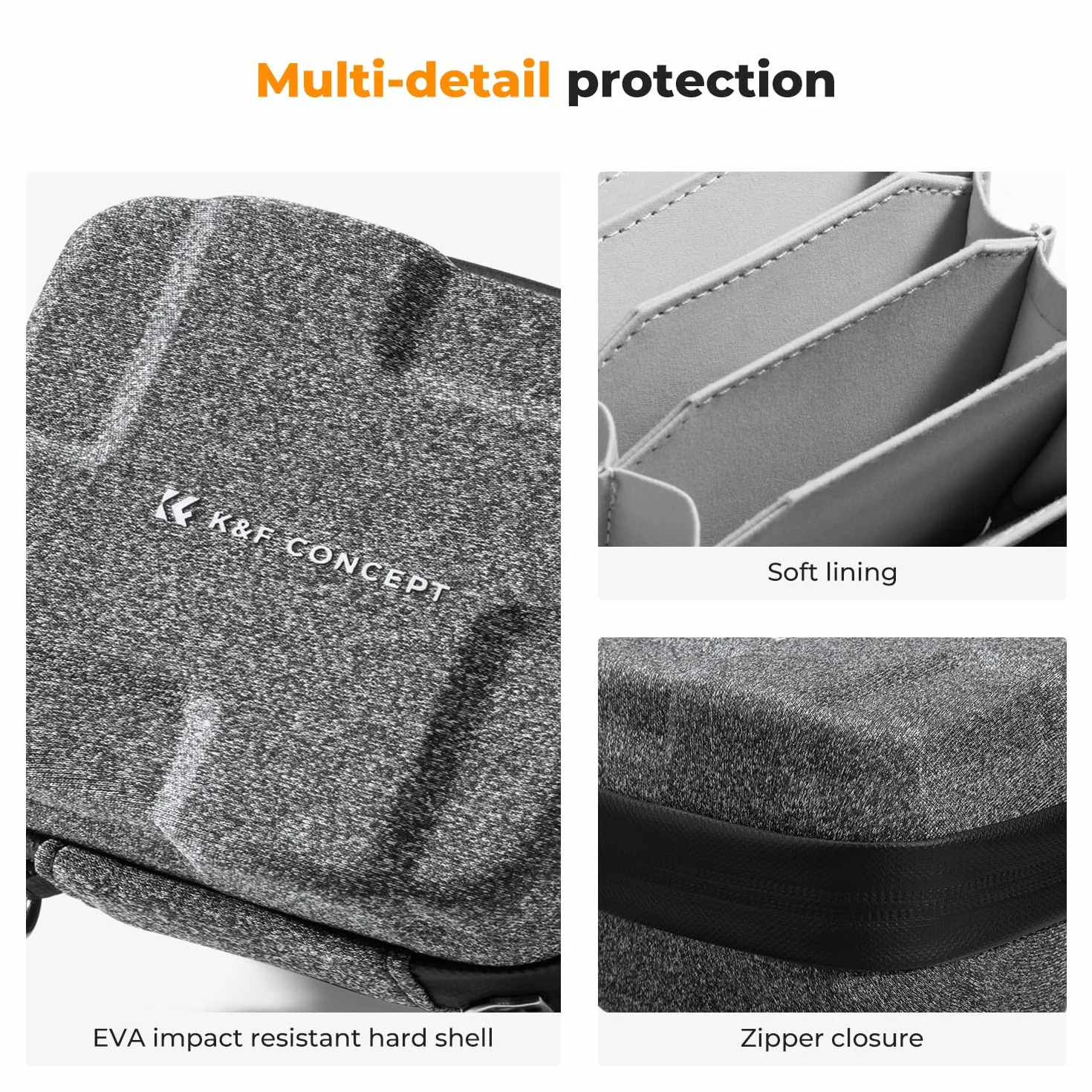 K&F CONCEPT 10 Poche Etui pour Filtre Protecteur, EVA Antiurto Doublure de Protection pour Filtres UV CPL ND