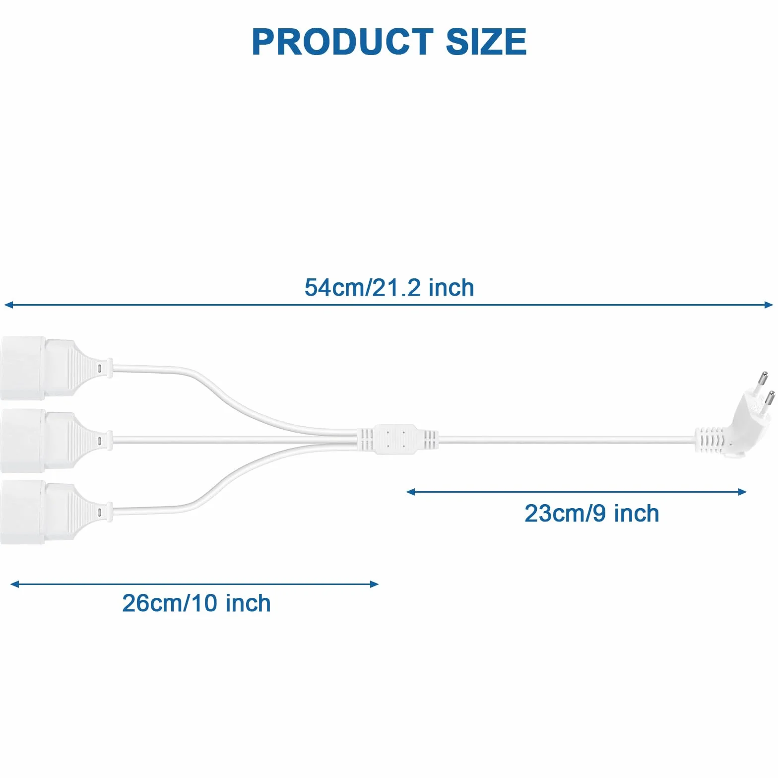 VINATO Câble D'extension Euro 3 en 1, 2.5A 250V Rallonge Electrique Exterieure, Rallonge Prise Plate, pour électroménagers TV Moniteur D'Ordinateur (Blanc, 0.5m)