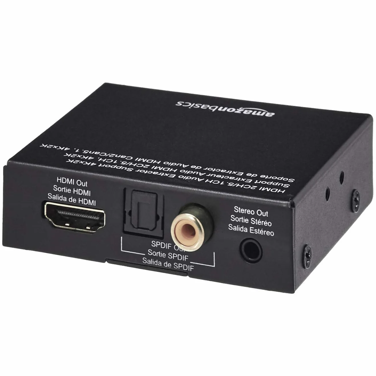 Amazon Basics Extracteur/Convertisseur HDMI vers HDMI et Audio (Stéréo RCA ou S/PDIF​​), 4K, @30Hz, Noir