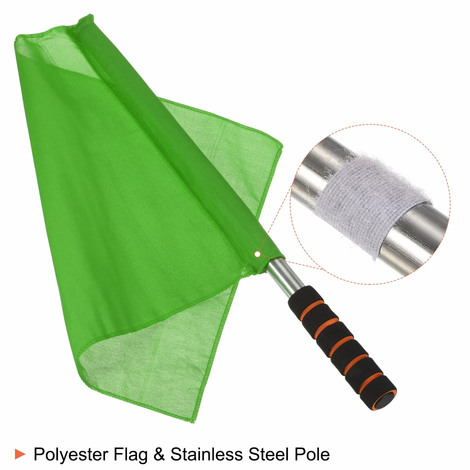 PATIKIL Arbitre Drapeau 4Pcs Inox Acier Poteau Éponge Poignée pour Football Terrain Sports Juge Signal Vert