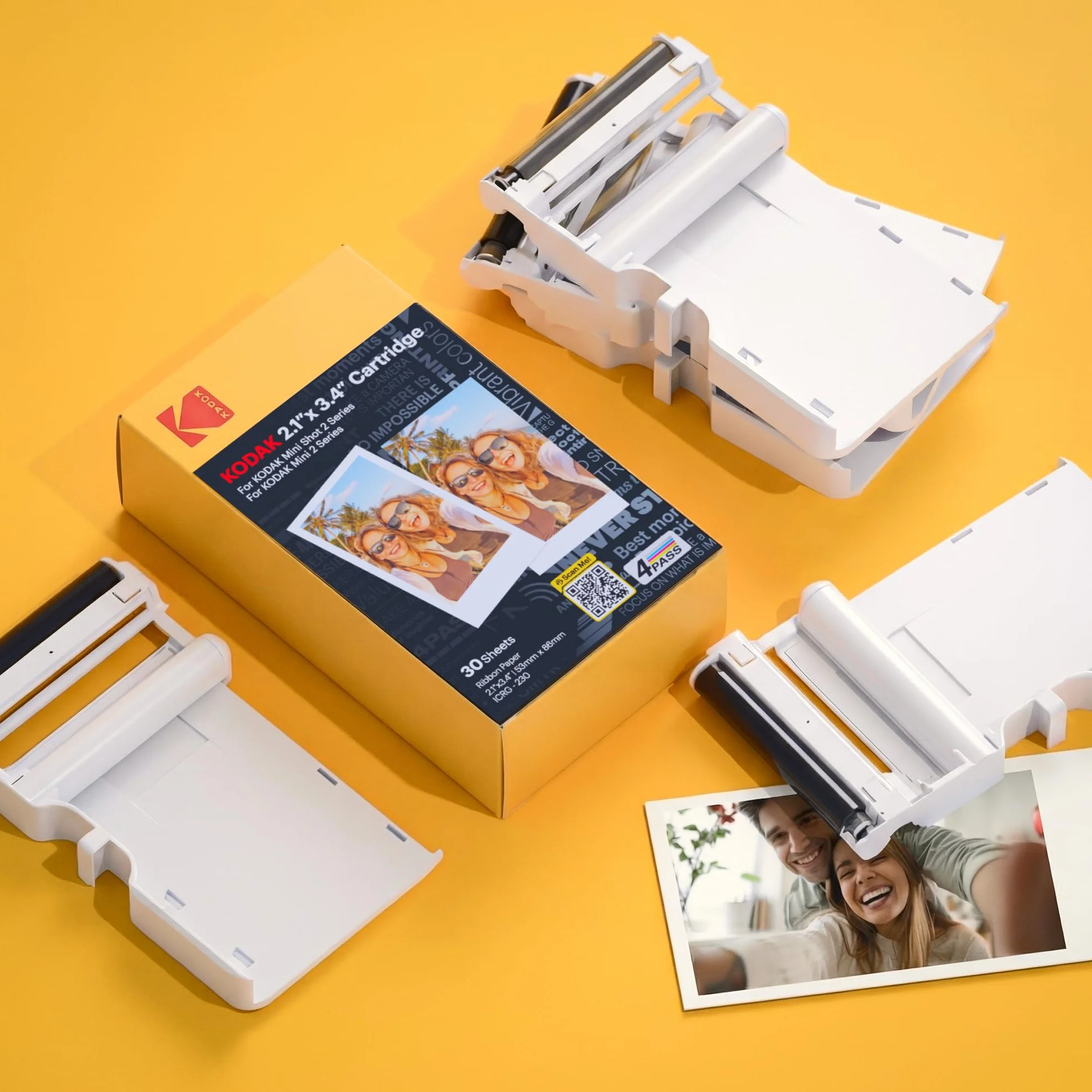 KODAK ICRG260 – Cartouche photo 4PASS avec papier 60 tirages 5,3x8,6 cm, Compatible Mini Shot 2, Mini Shot 2 Retro, Mini 2, Mini 2 Retro