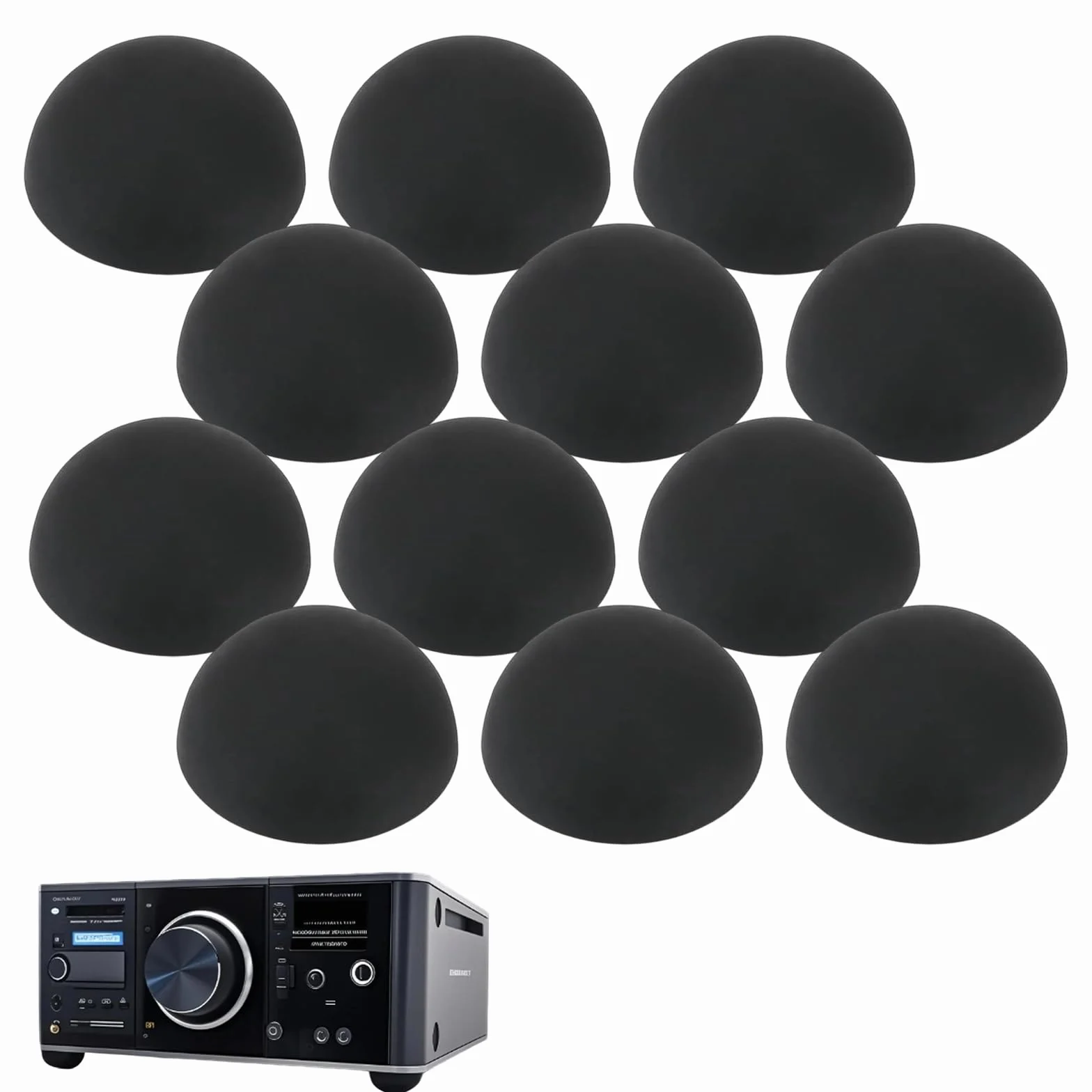 Amortisseurs Universels en Caoutchouc Autoadhésifs - Lot de 10 Patins en Caoutchouc pour Haut-Parleurs, Réducteurs de Vibrations, Protection Anti-Dérapante et Antichoc, Pour Meubles et Appareils