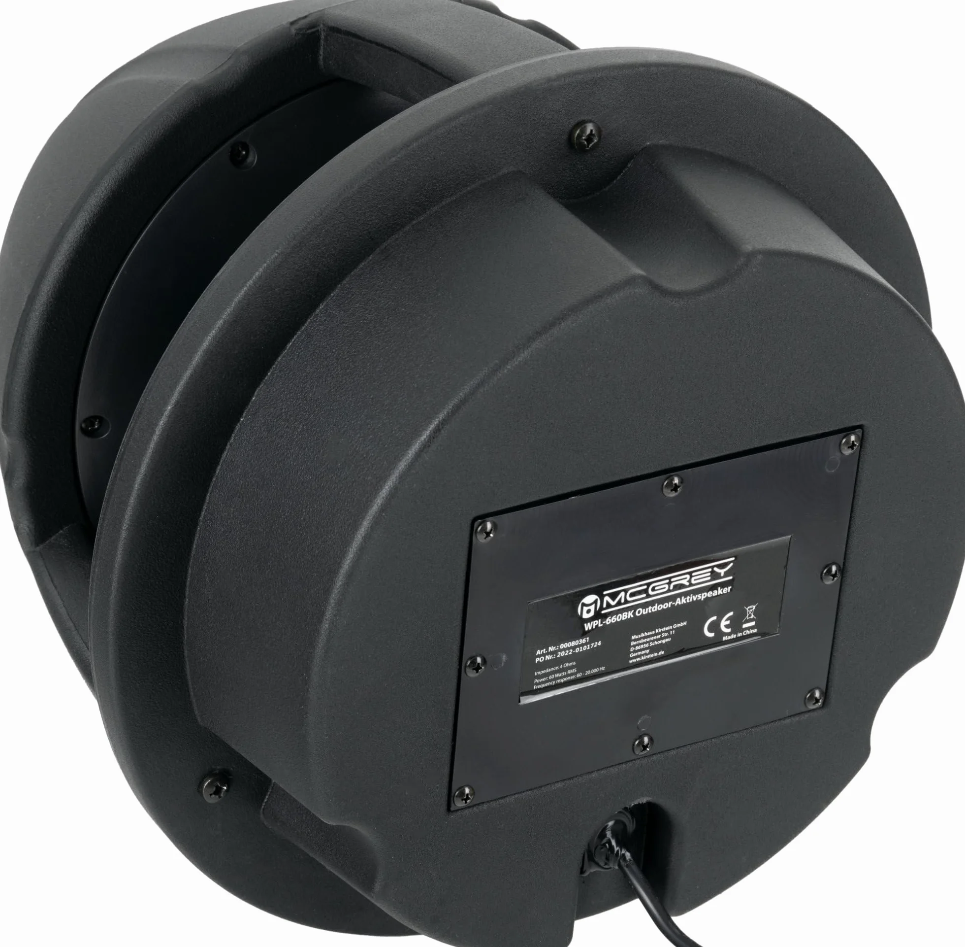 McGrey WPL-660BK BT Paire d'enceintes extérieures 360° - 2 Enceintes Actives 2 Voies pour Jardin - Bluetooth 10m - Son 360° - Résistantes Eau/UV (IP56) - Noir