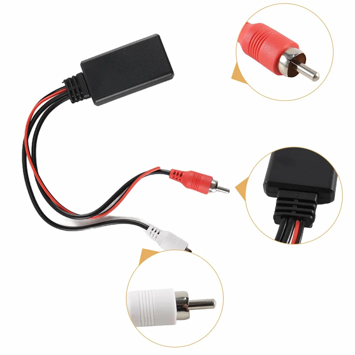 Récepteur audio Bluetooth 2RCA pour autoradio, adaptateur stéréo sans fil 5 V-12 V, portée 10 m