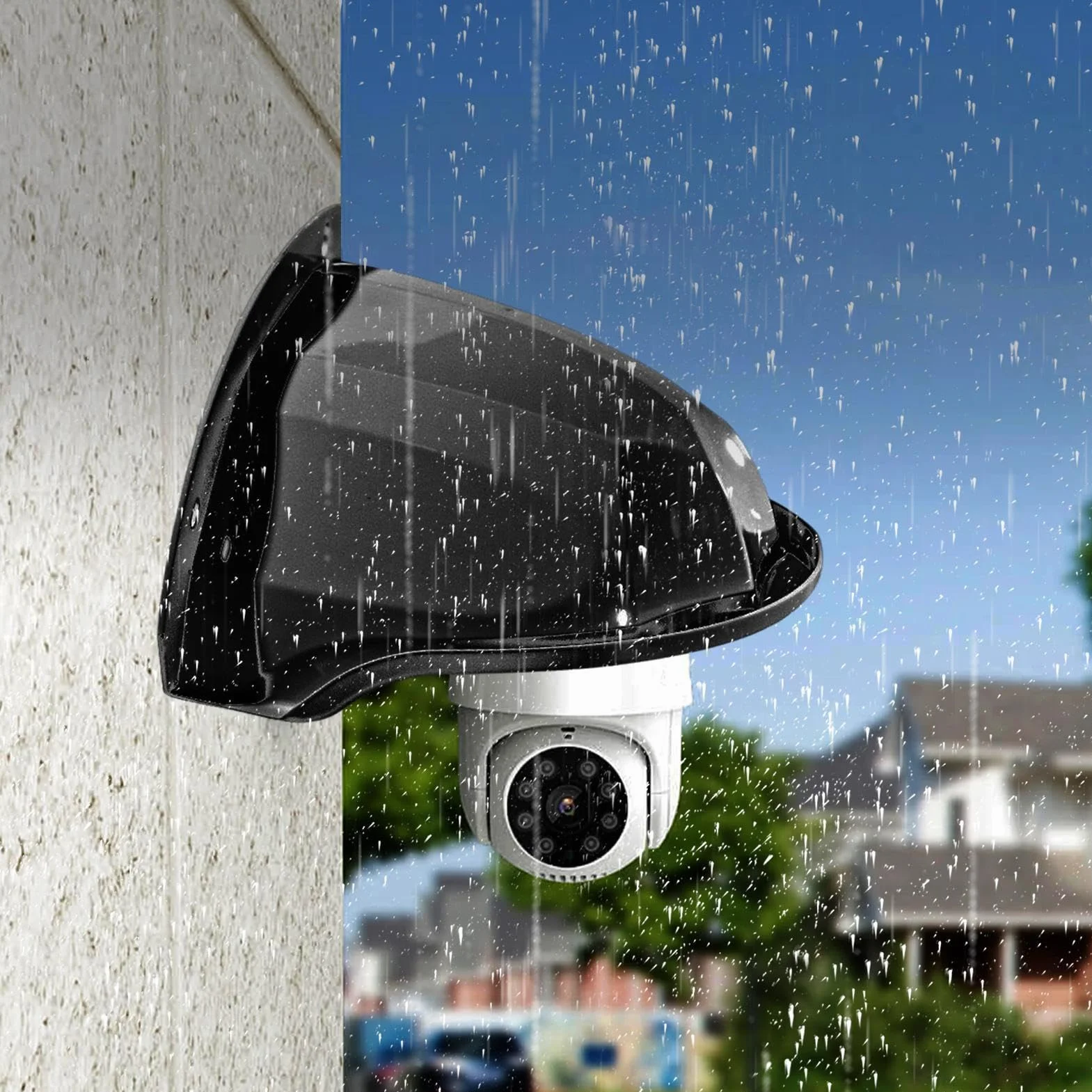 Capot de Protection pour caméra extérieure - Toit de Protection pour caméra de - Résistant aux intempéries - Protection Contre la Pluie et Le Soleil - pour l'extérieur