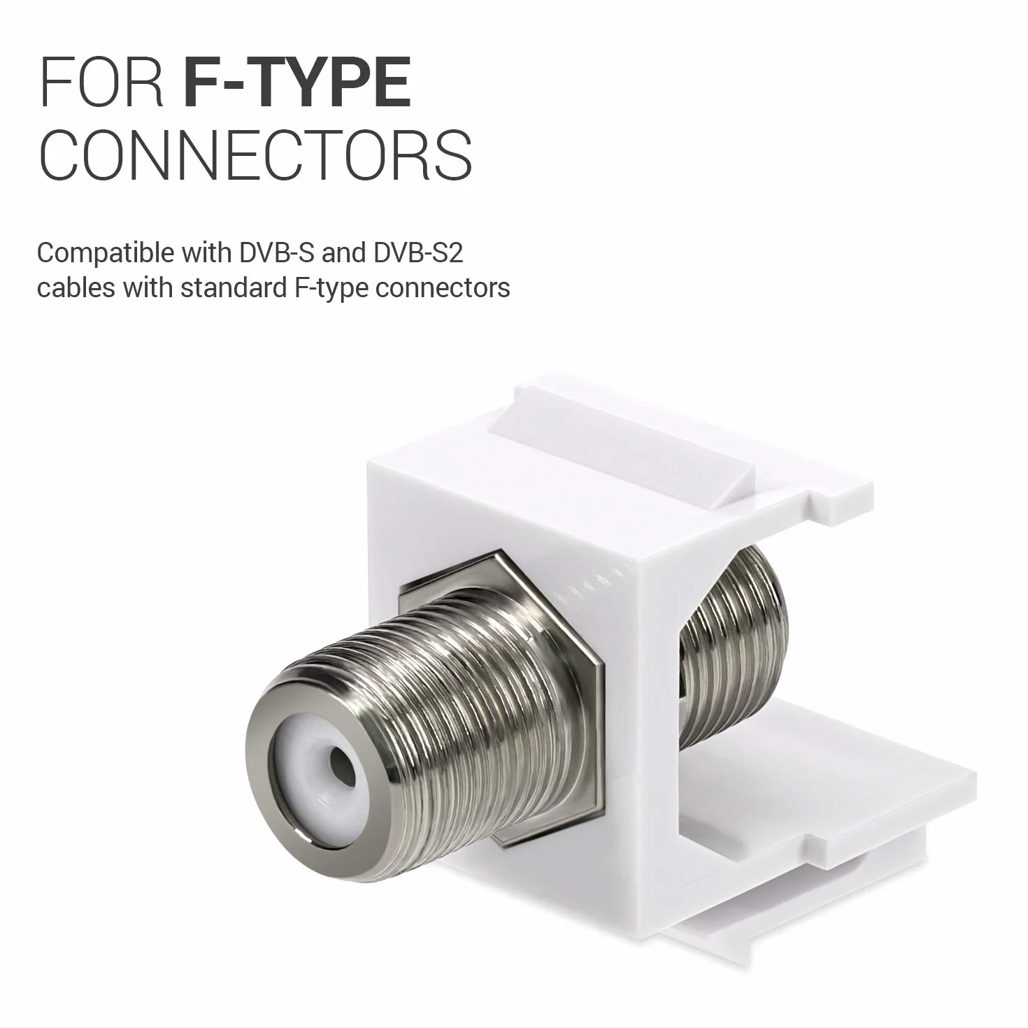 kwmobile 6x Embase Keystone Prise F - Module Connecteur pour Câble TV Satellite Prise F Standard - Montage Snap-In - Panneau de Brassage