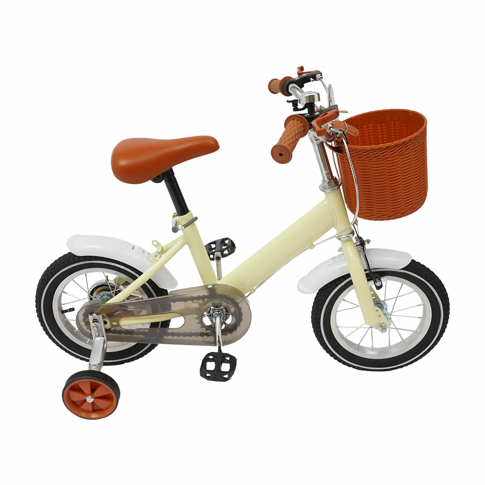 Vélo enfant 12 pouces avec panier avant roues stabilisatrices 2-4 ans hauteur réglable 60-70 cm