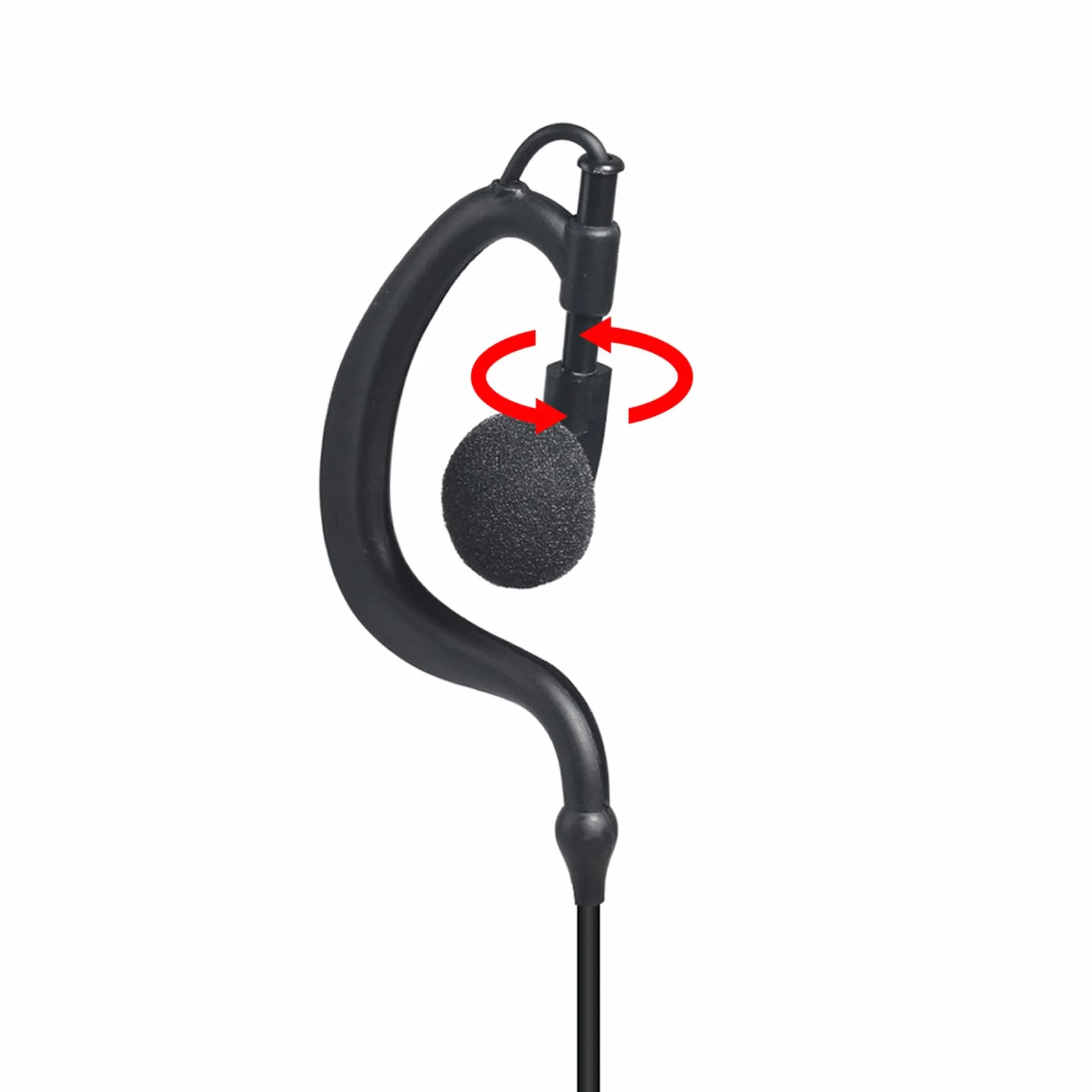 Oreillette pour Talkie Walkie, Écouteur en Forme de G avec Micro PTT, Connecteur 2 Broches Compatible avec Kenwood Baofeng UV-5R, UV-82, BF-888S Radios Bidirectionnelles (Lot de 5)