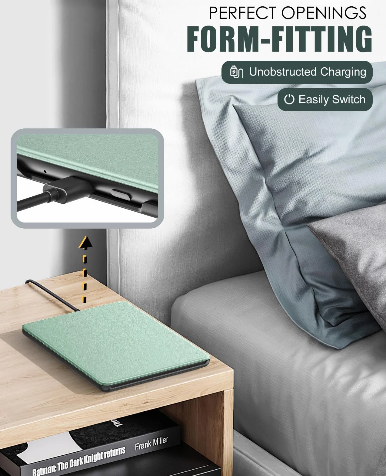 MoKo Étui Compatible avec 7" Kindle Paperwhite (12th Generation-2024) and Kindle Colorsoft Signature Edition 2024, Etui léger avec Auto Wake/Sleep pour Kindle Paperwhite 2024, Agave Vert