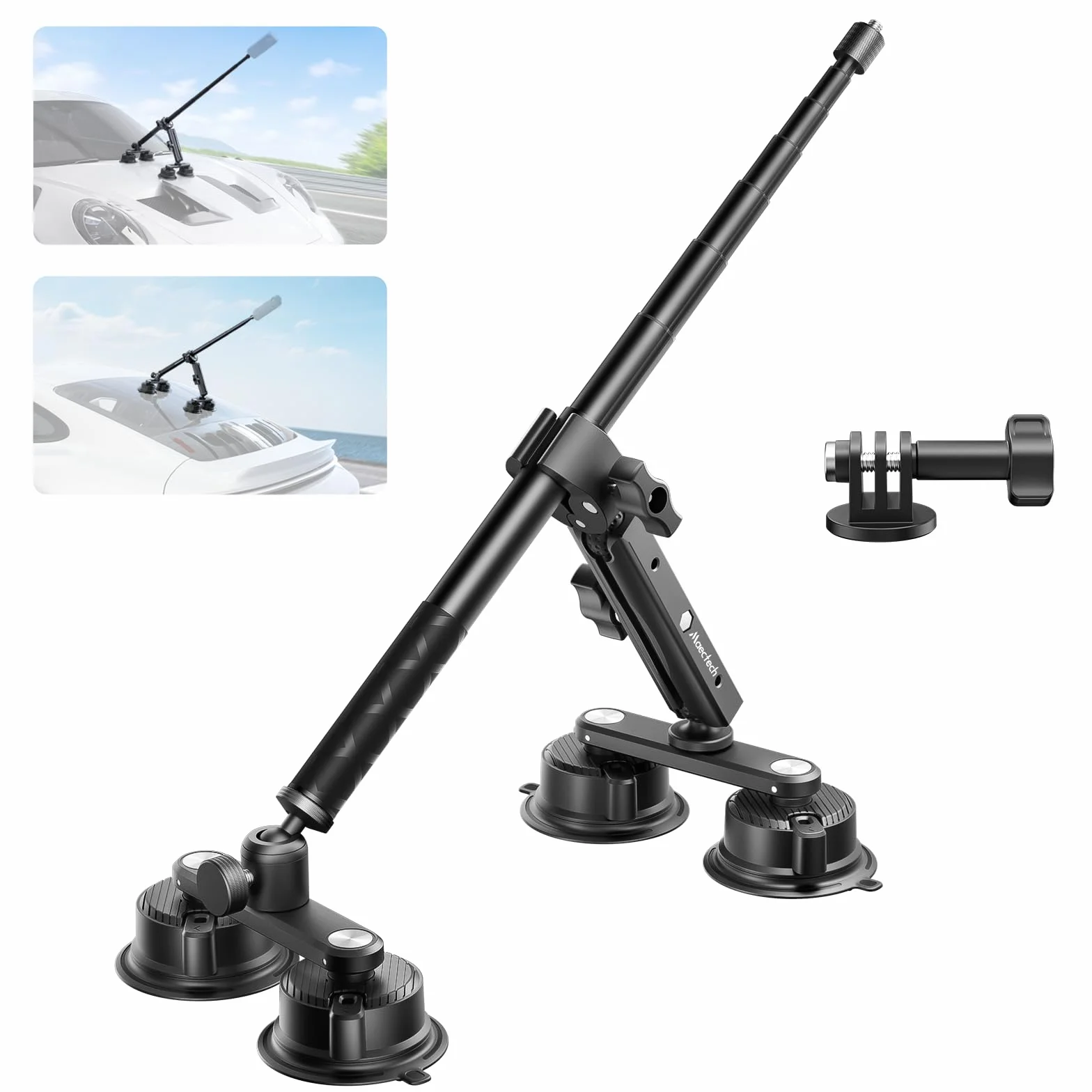Kit de quatre ventouses de voiture pour Insta360 - Double couche réglable - Montage pour caméra d'action GoPro - Accessoires pour Insta360 X5