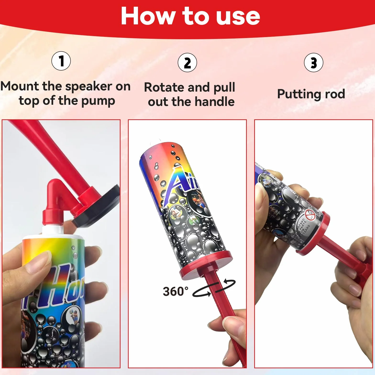 Airhorn Handheld Tröte Horn Laut Hupe Wiederverwendbare Fanfare Druckluft Tröten Anfeuern Fußball Partys