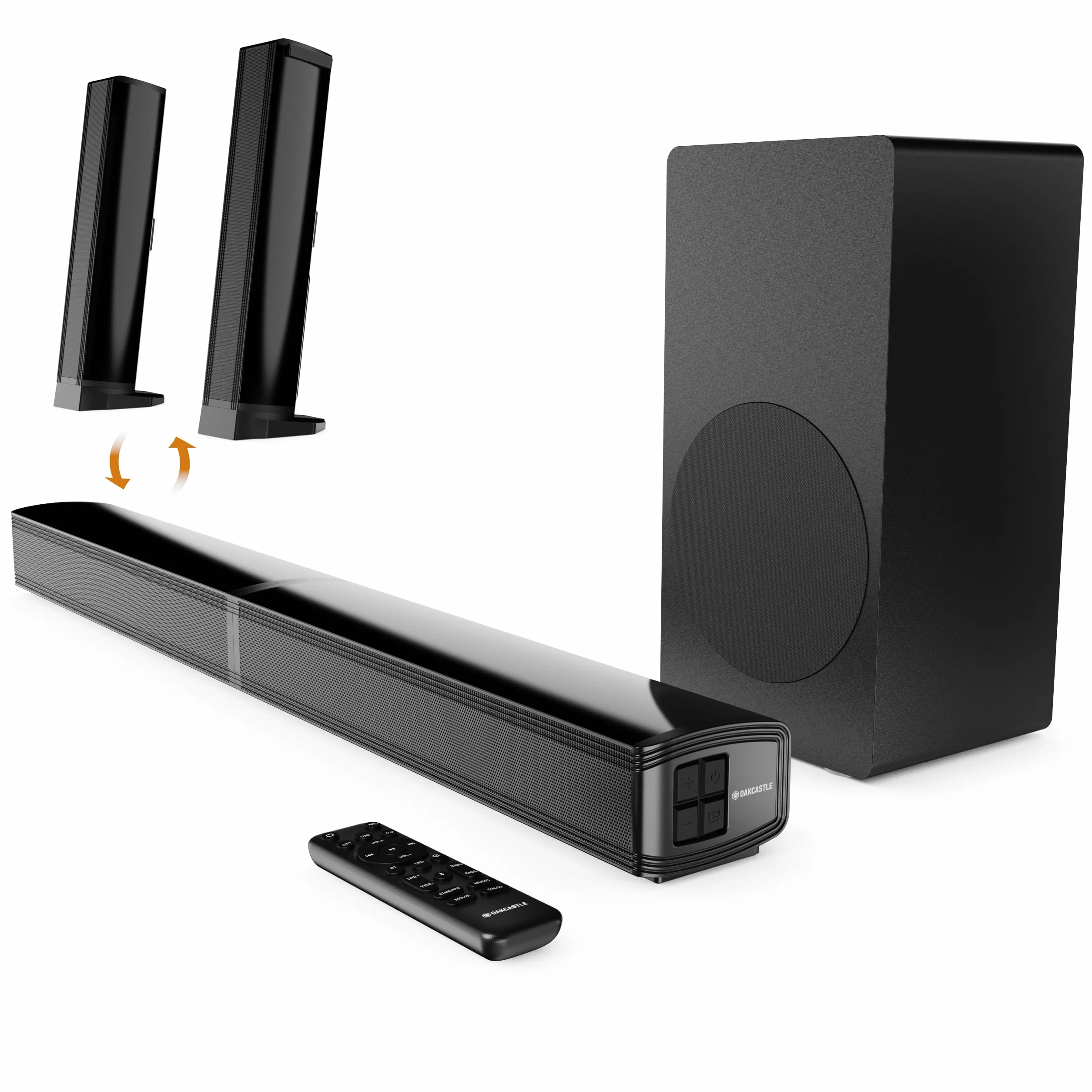 Oakcastle SB80 Xtra Barre de Son TV Bluetooth 5.3 200W 2.1 Caisson de Basses HDMI Arc