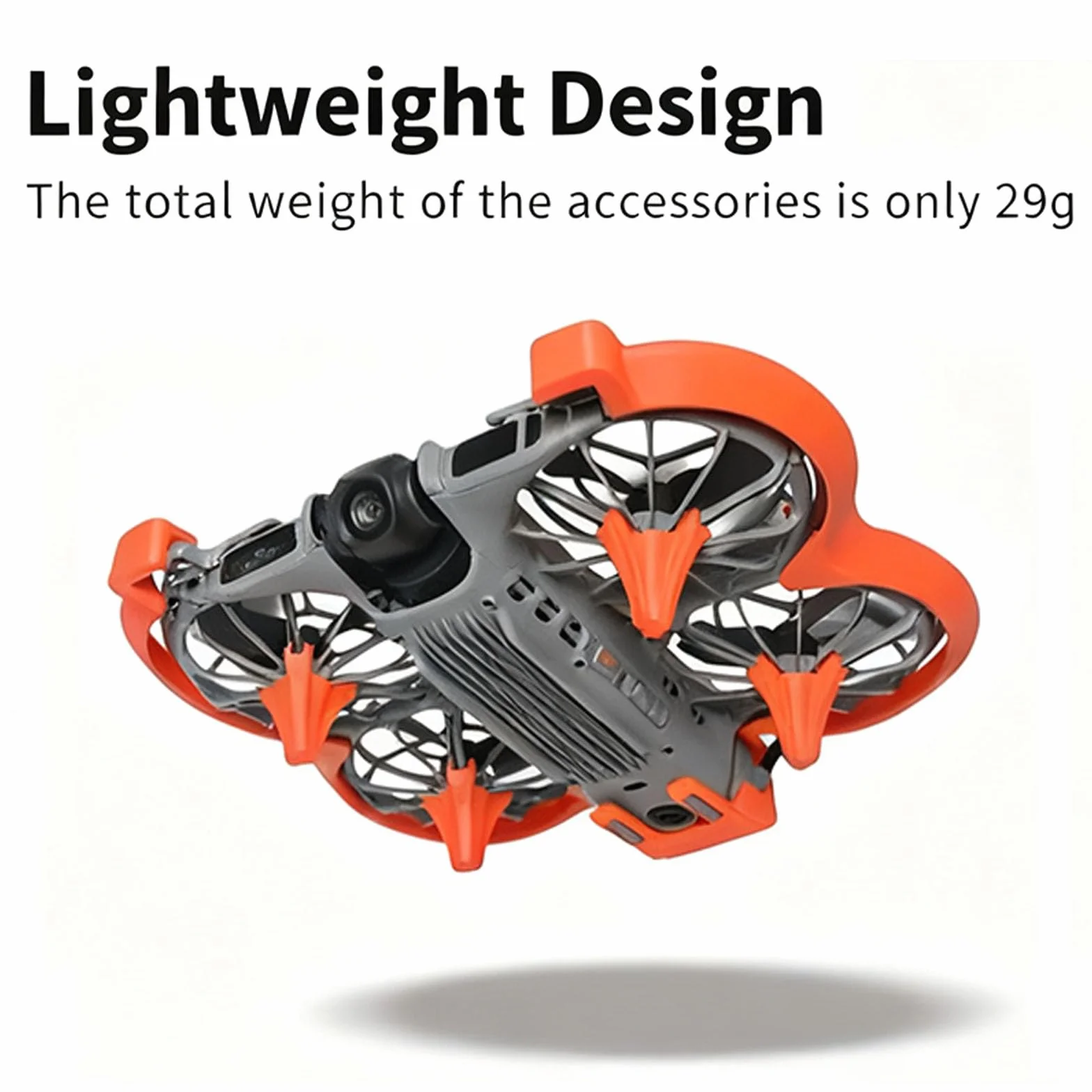 3en1 Protection Kit pour DJI Neo 2 Protection d'hélices+Train d'atterrissage+Transceiver Protecteur, Protection Anti-Collision Protecteur des hélices Drone Accessoires pour DJI Neo 2 (Orange)