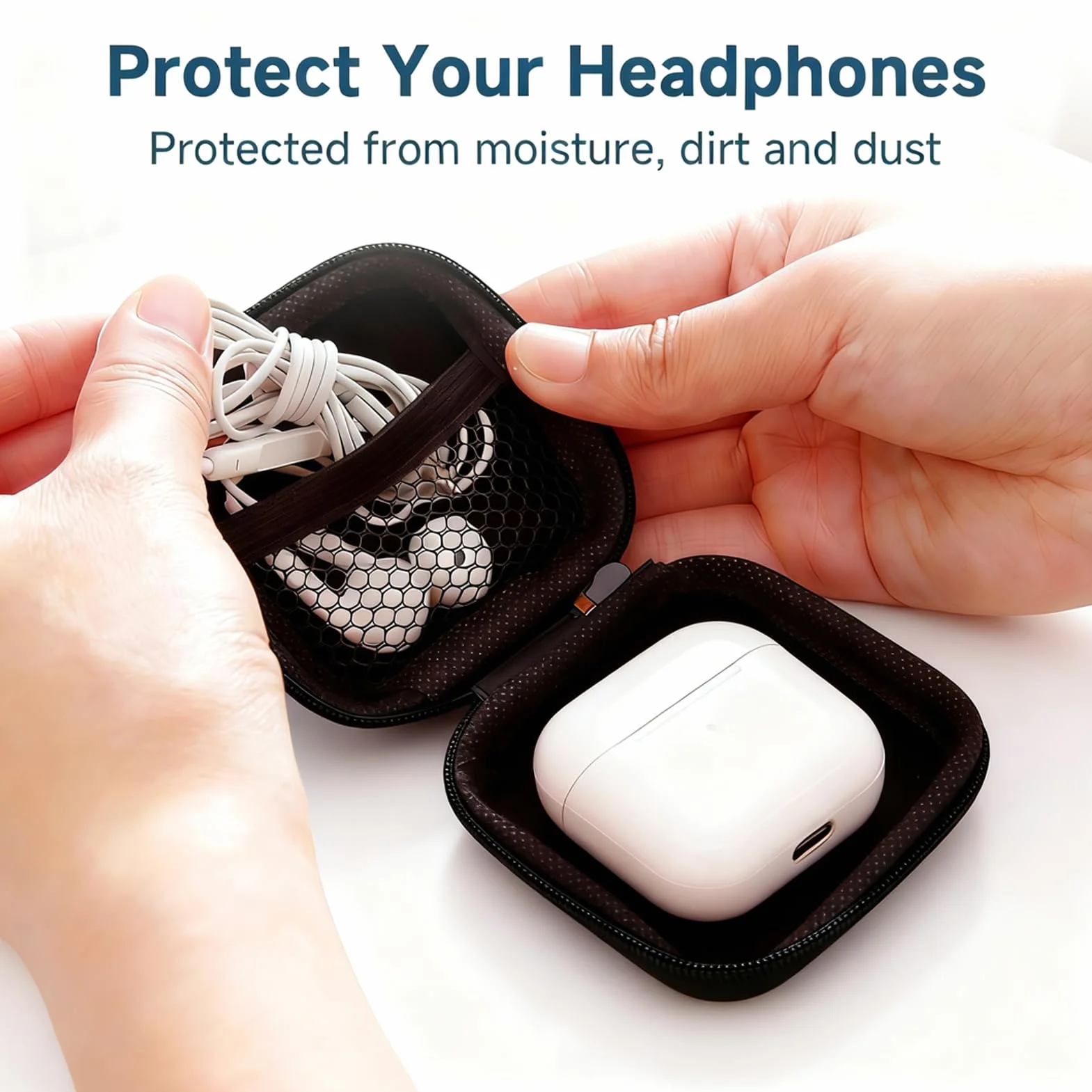 Étui de Rangement pour Casque, Protection Portable avec Fermeture à Glissière, 3 Pièces