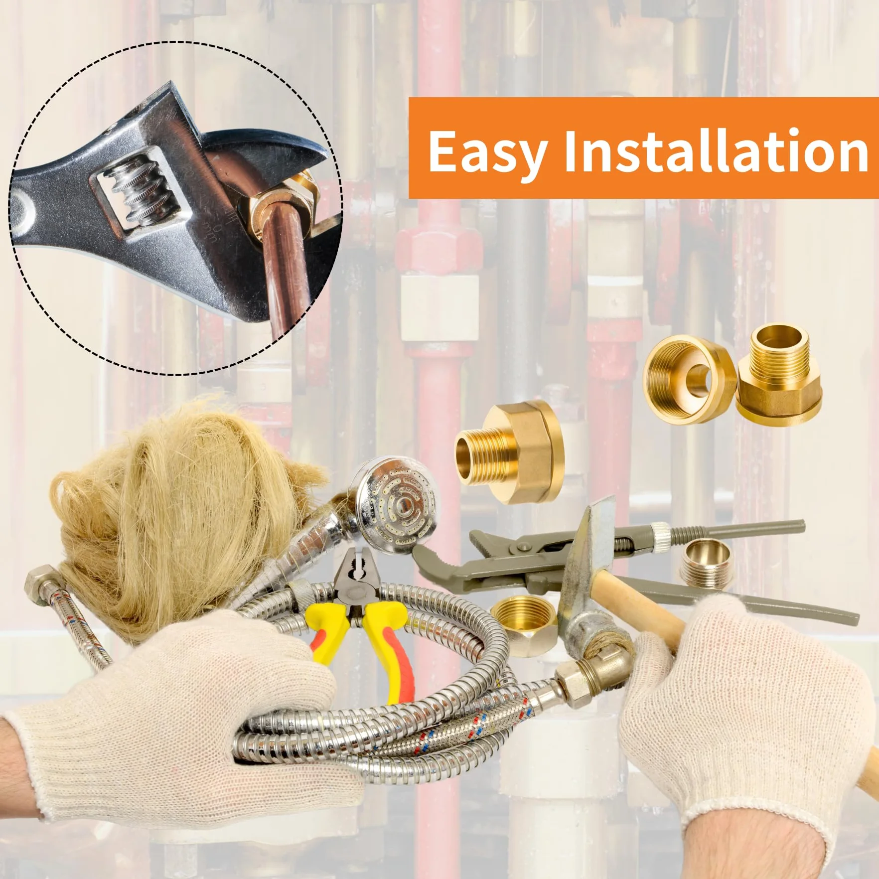 Réduction G1/2" à G1" en laiton,2 pièces Rallonge de réduction G1/2" extérieur(Ø20,3mm) x G1" intérieur(Ø30,5mm),Mamelon à manchon réduit F/M avec joint en caoutchouc
