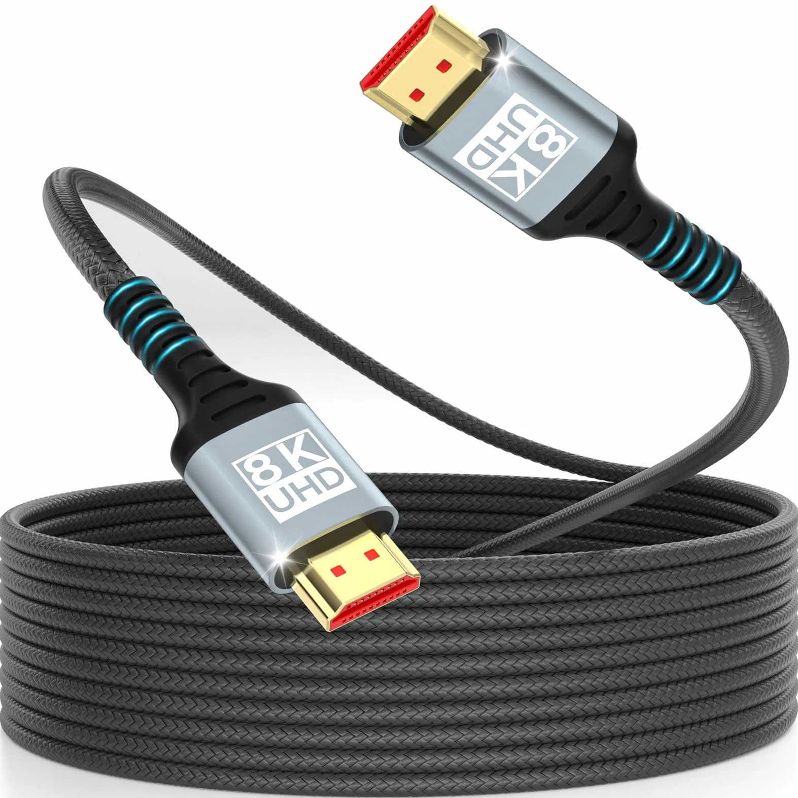 Câble HDMI 2.1 5Mètres 10K 8K Ultra Haute Vitesse 4K@120Hz HDR10 eARC HDCP 2.2 & 2.3 Compatible PS5 X-Box HDTV